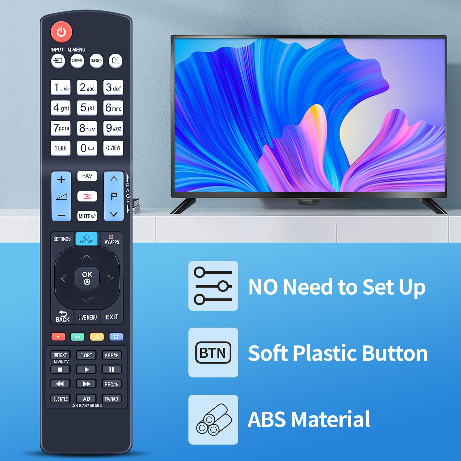 Télécommande - ZERODIS - AKB73756565 - Compatible LG - Compacte