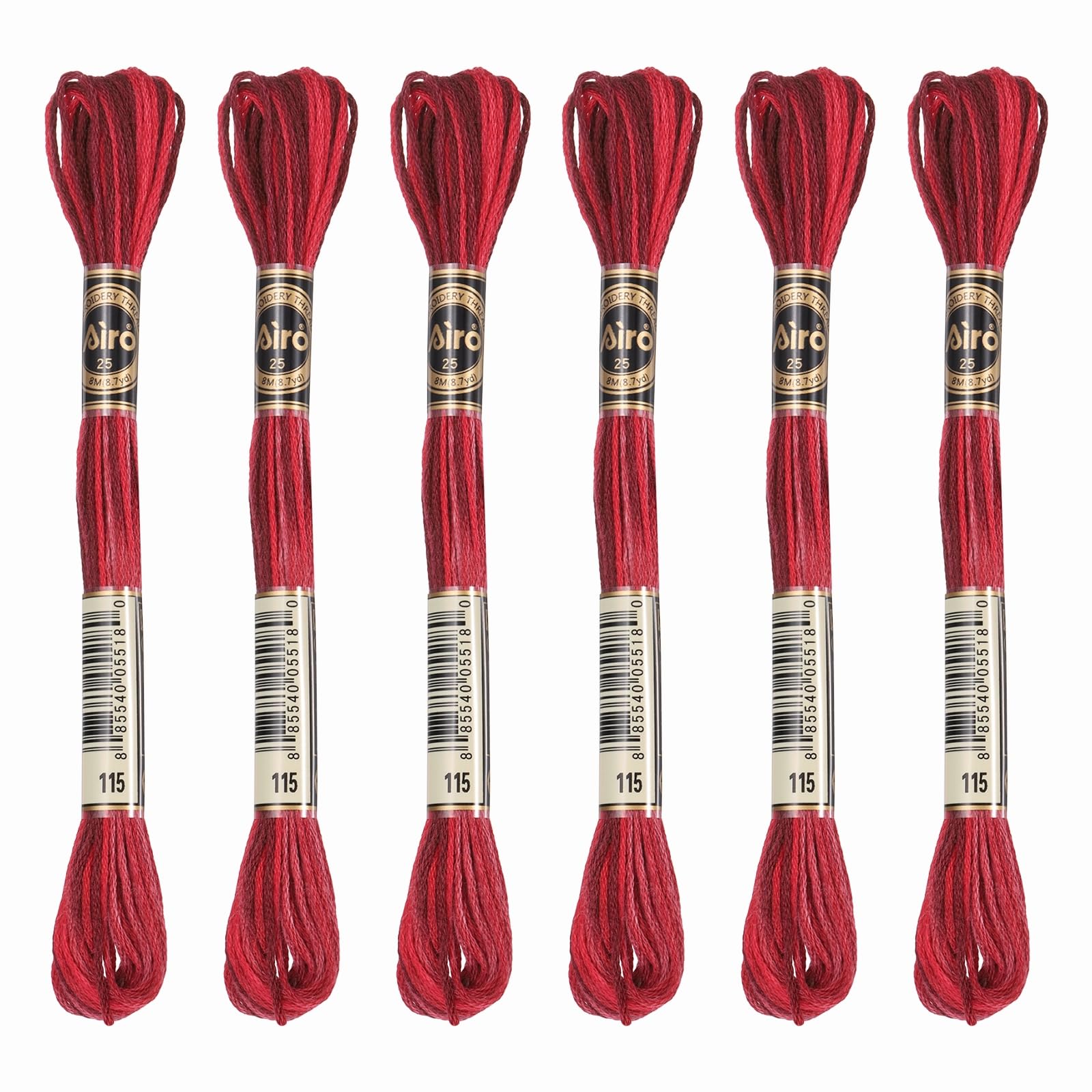PATIKIL 6 Skeins Embroidery Floss, Polyester Embroidery Threads Bracelets String for Cross-Stitch Hand Embroidery, Dark Red