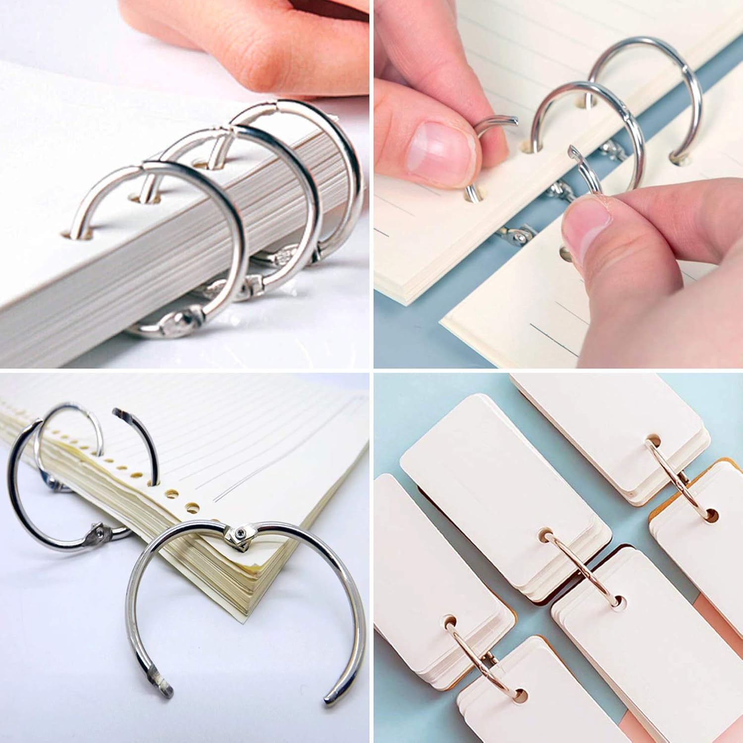 PEDLARSHOP Binder Rings 1 Inch - 100 Pack Book Rings, Small Binder Rings, Loose Leaf Binder Rings, Index Card Rings, Flashcard Rings, Metal Rings for Index Cards for School, Home or Office : Office Products
