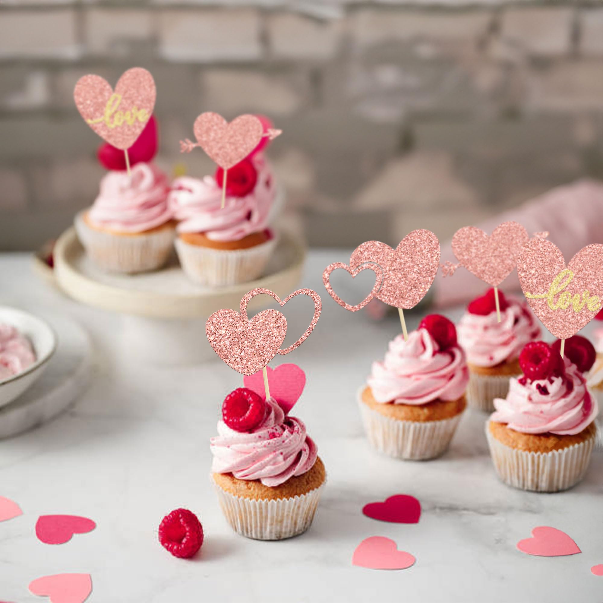 Decoration Gateau Saint Valentin Gyufise Lot De 24 Décorations De Gâteaux En Forme De Cu0153ur Pour Saint Death Do Us Part