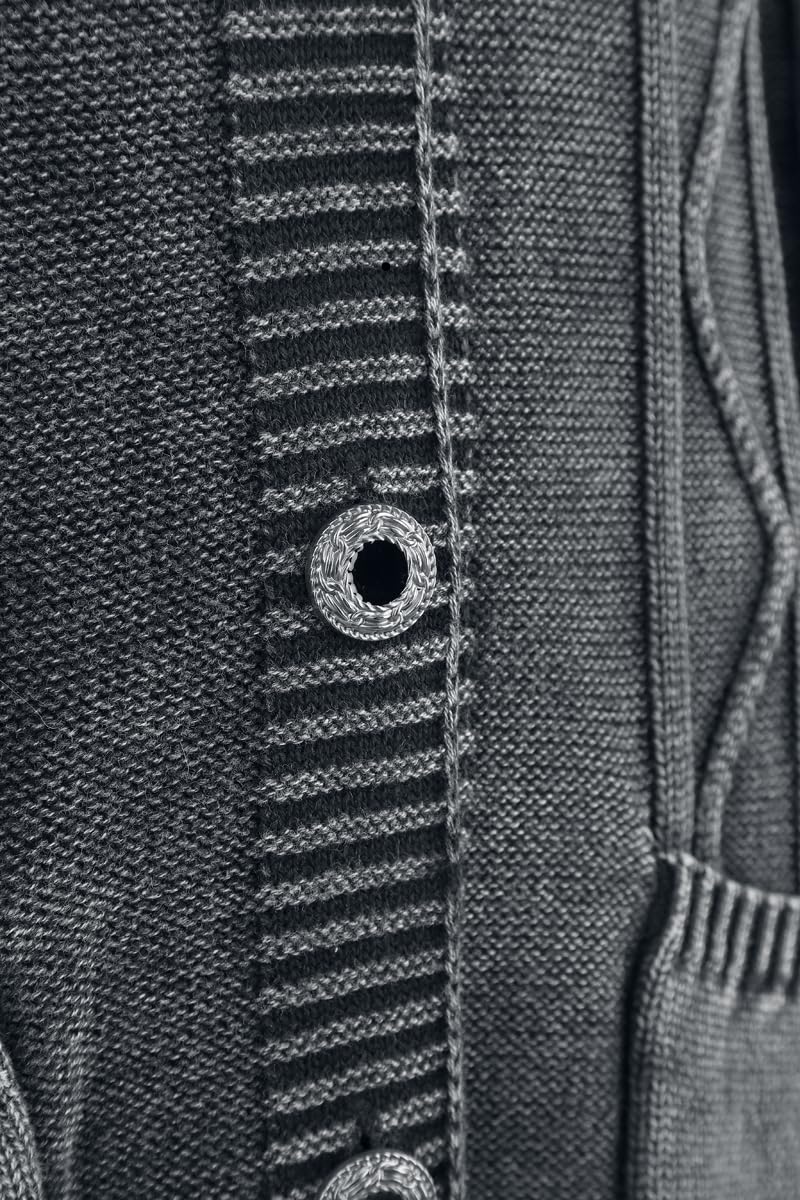 Black Premium by EMP Damen grauer Acid-Wash-Cardigan mit Kapuze