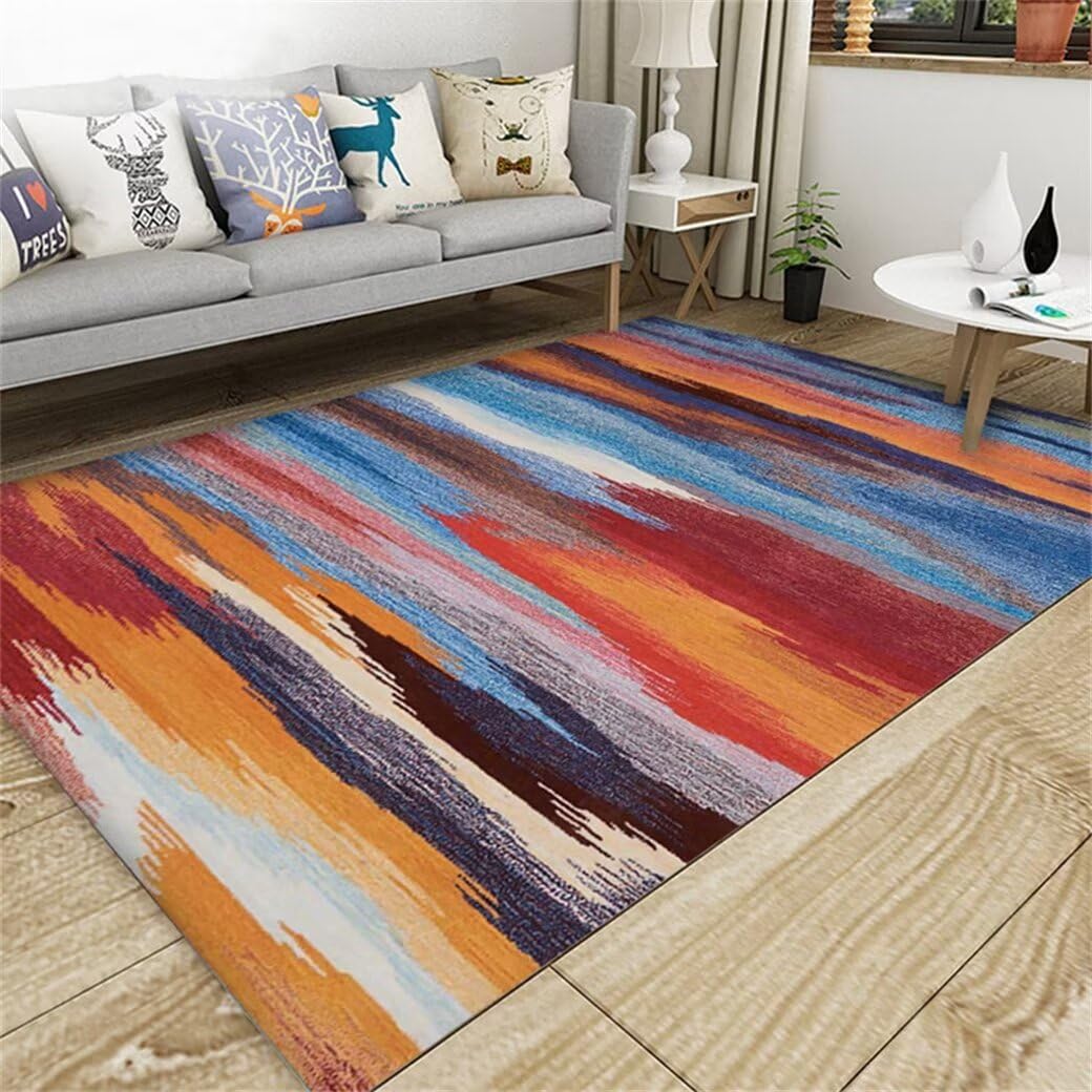 Tapis salle à manger 200x250 cm facile à nettoyer pour grand salon familial