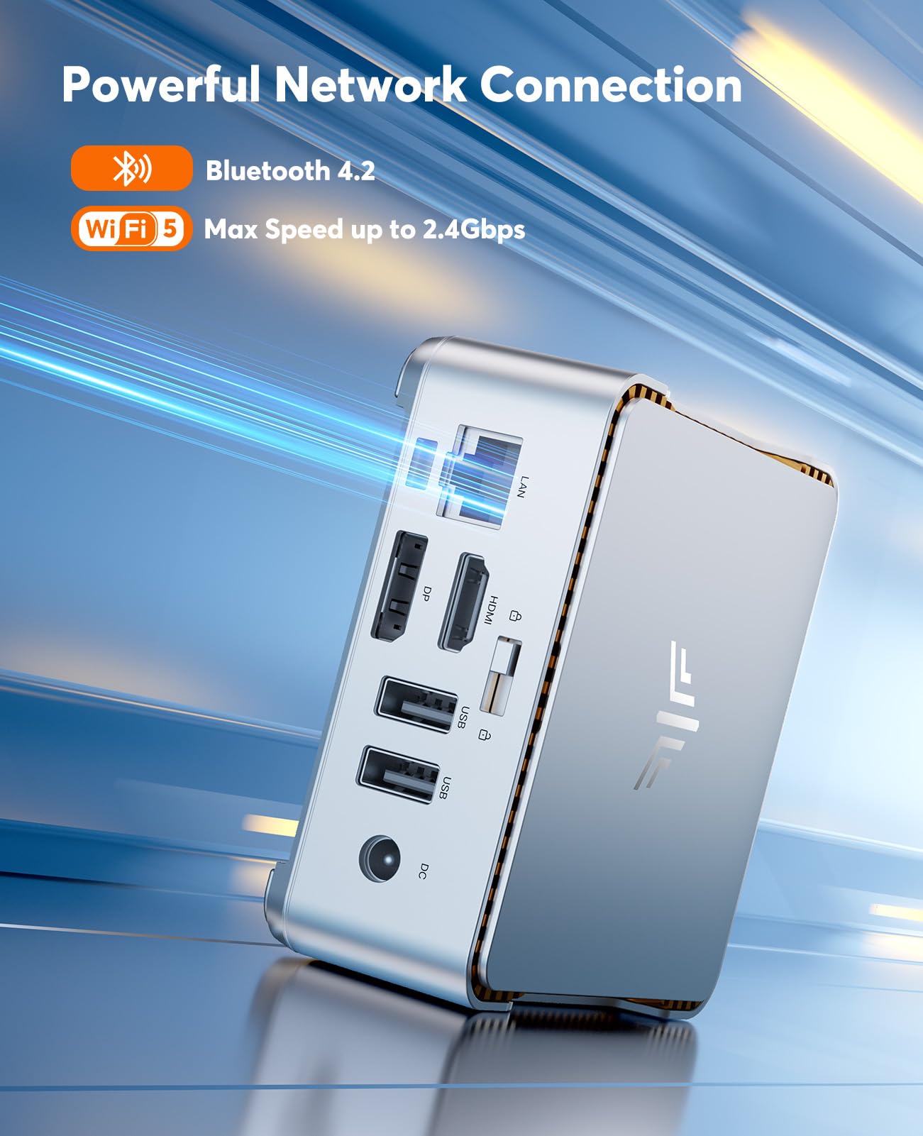 NiPoGi Essenx E2 Mini PC Intel Alder Lake-N97 16 Go DDR4 1024 Go SSD M.2 Double WiFi LAN 1000 Mbps HDMI 2.0 DP 4K