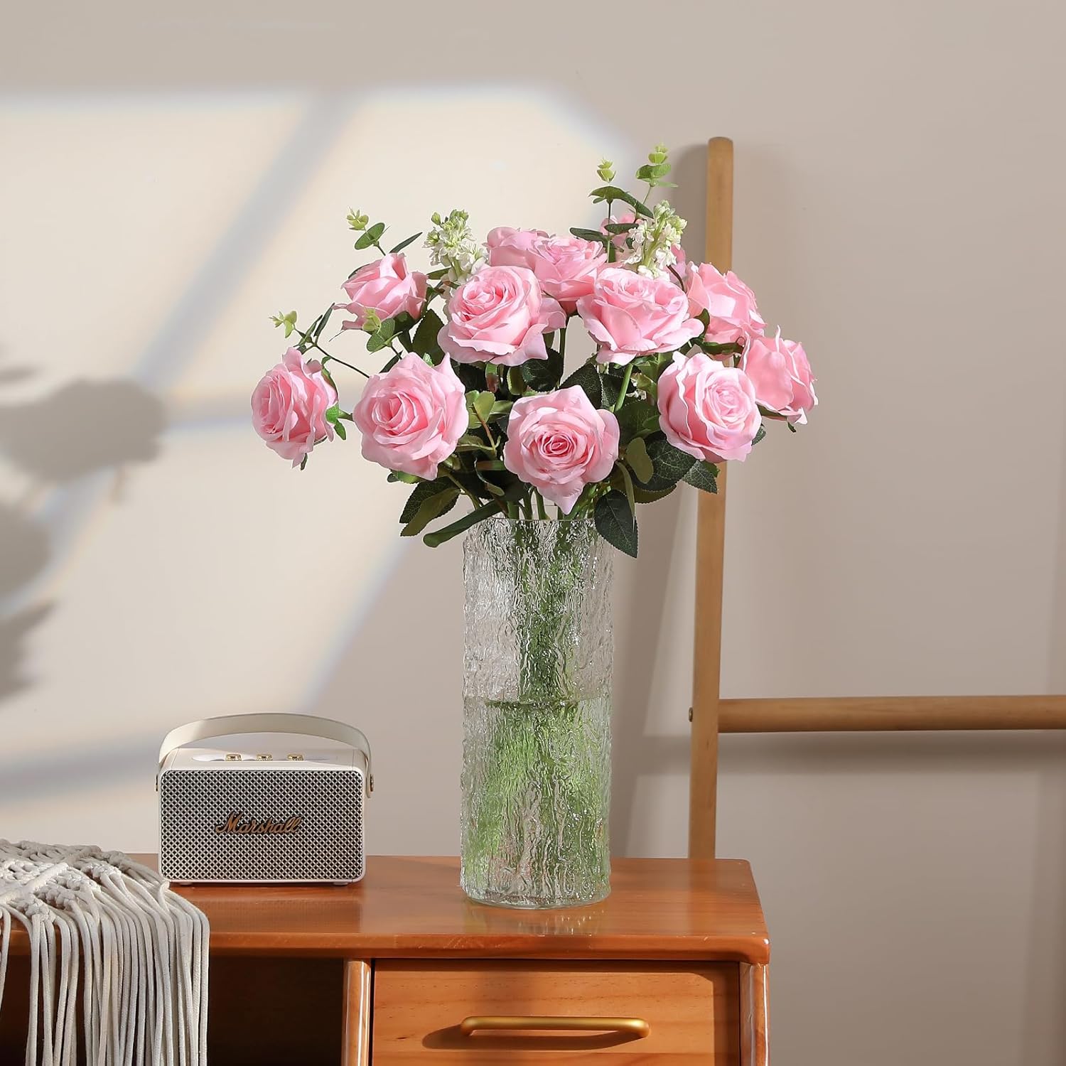 Hawesome 12PCS Artificial Silk Flowers Realistic Roses Bouquet Long Stem for Home Wedding Decoration Party (Pink -1) 1 - Image 3