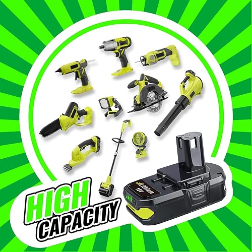 Miniatura 6 de VANON Batería de repuesto de 3.6Ah P102 P108 de 18 V para cargador Ryobi de 18 V y P117, compatible con herramientas eléctricas inalámbricas Ryobi