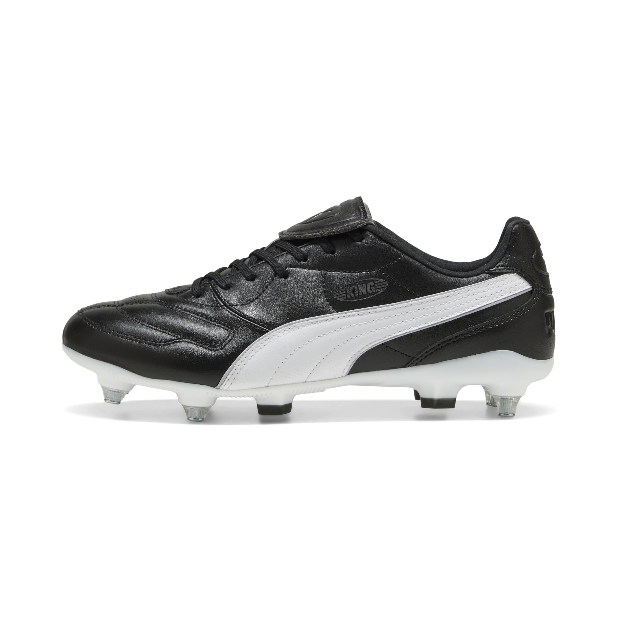 PUMA Unisex King LIGA Mixed Soft Ground Football Boots, PUMA Black-PUMA Silver-PUMA White, 9.5 UK
