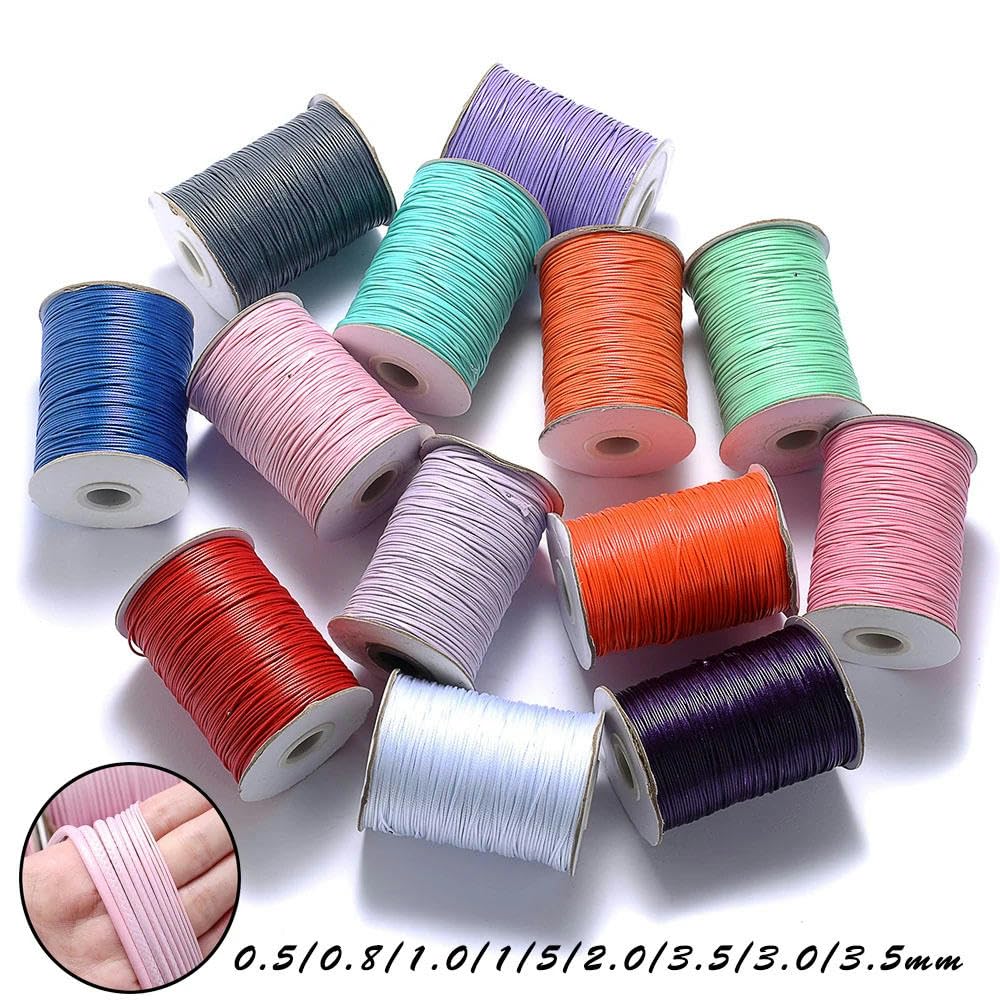 Nici do szycia，Nić poliestrowa Nici do szycia, 0,5-3,0 mm, nić ze sztucznej skóry, woskowana lina, skóra ekologiczna(32,2.5mm)