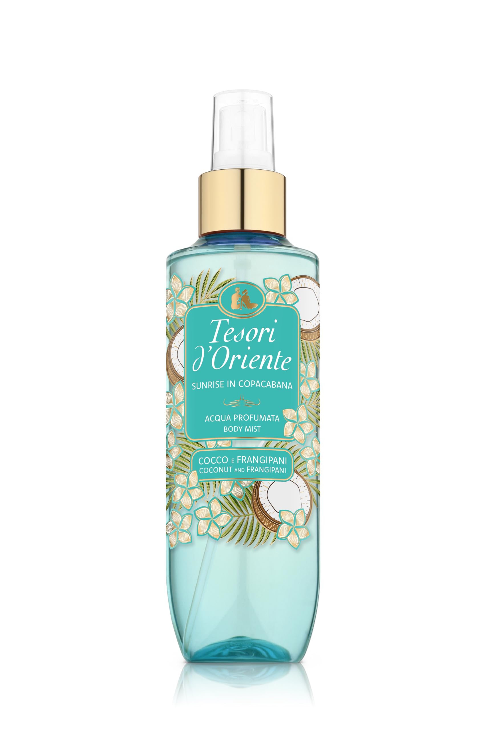 Tesori d'Oriente, Acqua Profumata Corpo, Cocco e Frangipani, Sunrise in Copacabana, Fragranza Fruttata, Fresca e Morbida, 200ml