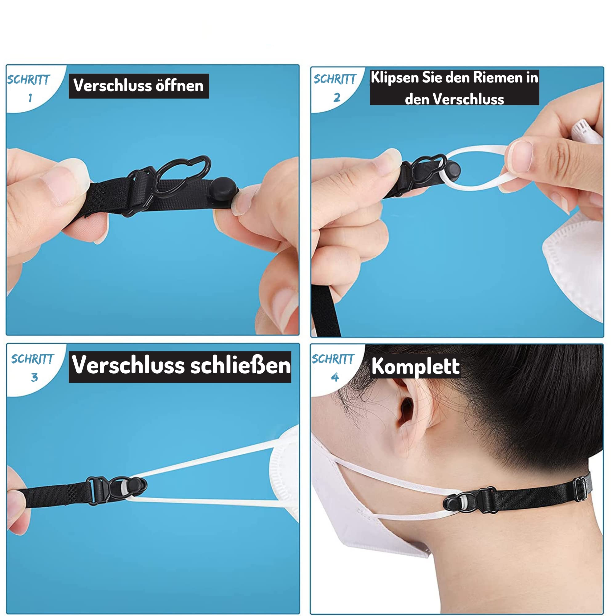 Driveloop® Maskenhalter, Maskenverlängerung, Maskenhalter hinter dem Kopf, Maskenverlängerungshaken zum Verlängern von Masken, 5er Pack Maskenhalter für Erwachsene und Kinder (ABS)