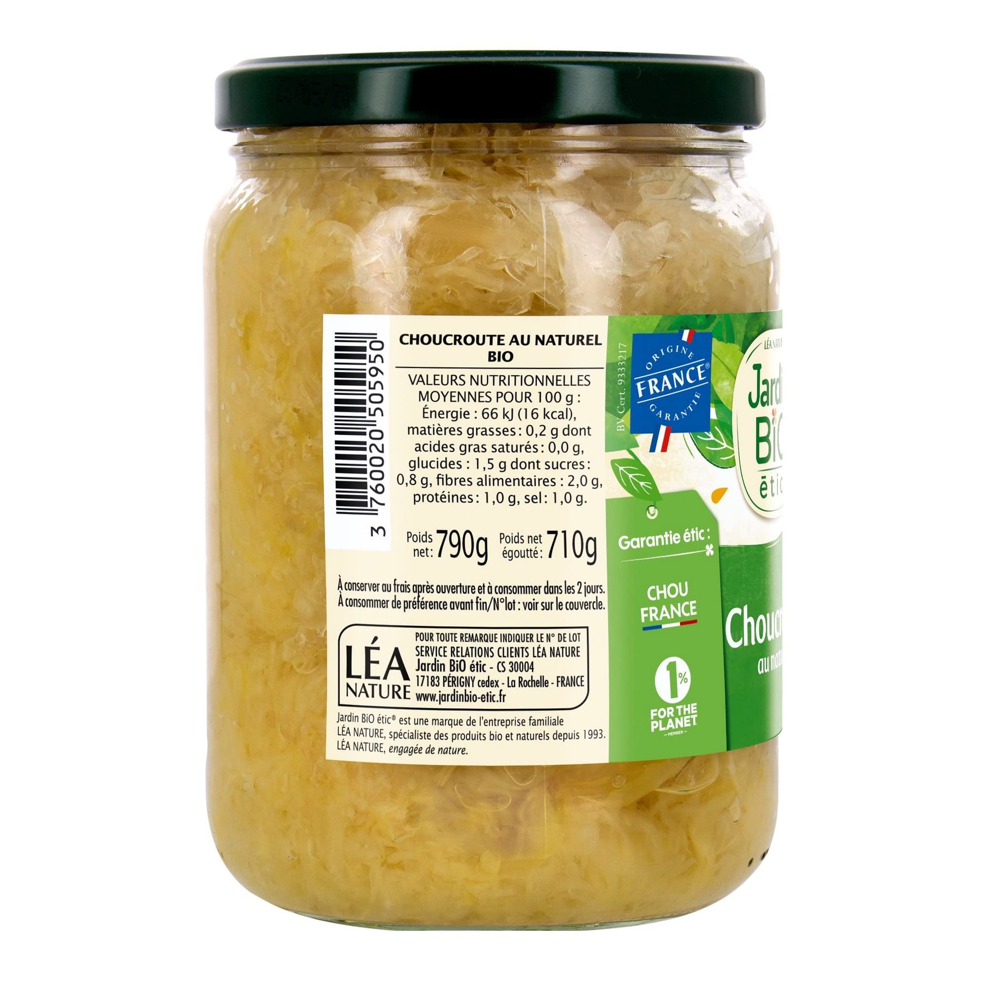 Jardin BiO étic - Choucroute au naturel 790 g