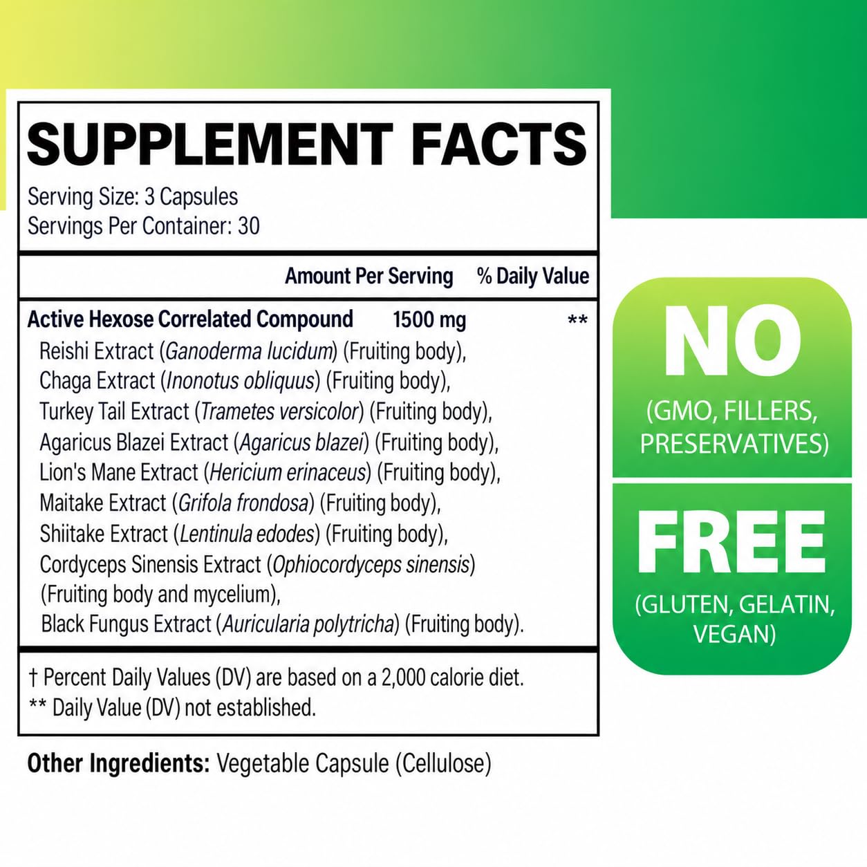 Active Hexose Correlated Compound 1500 mg Supplement, Natural 8 Mushroom Extract Supplement, Immune System, Liver Function, Natural Killer and T Cells Activity, 90 Veggie Capsules — Amazon image 2