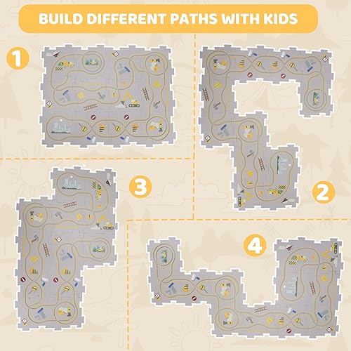 Miniatura 3 de Puzzle Racer Kids Car Track Play Set de rompecabezas para niños pequeños, carrito eléctrico, juguetes educativos Montessori, regalo de calcetines de