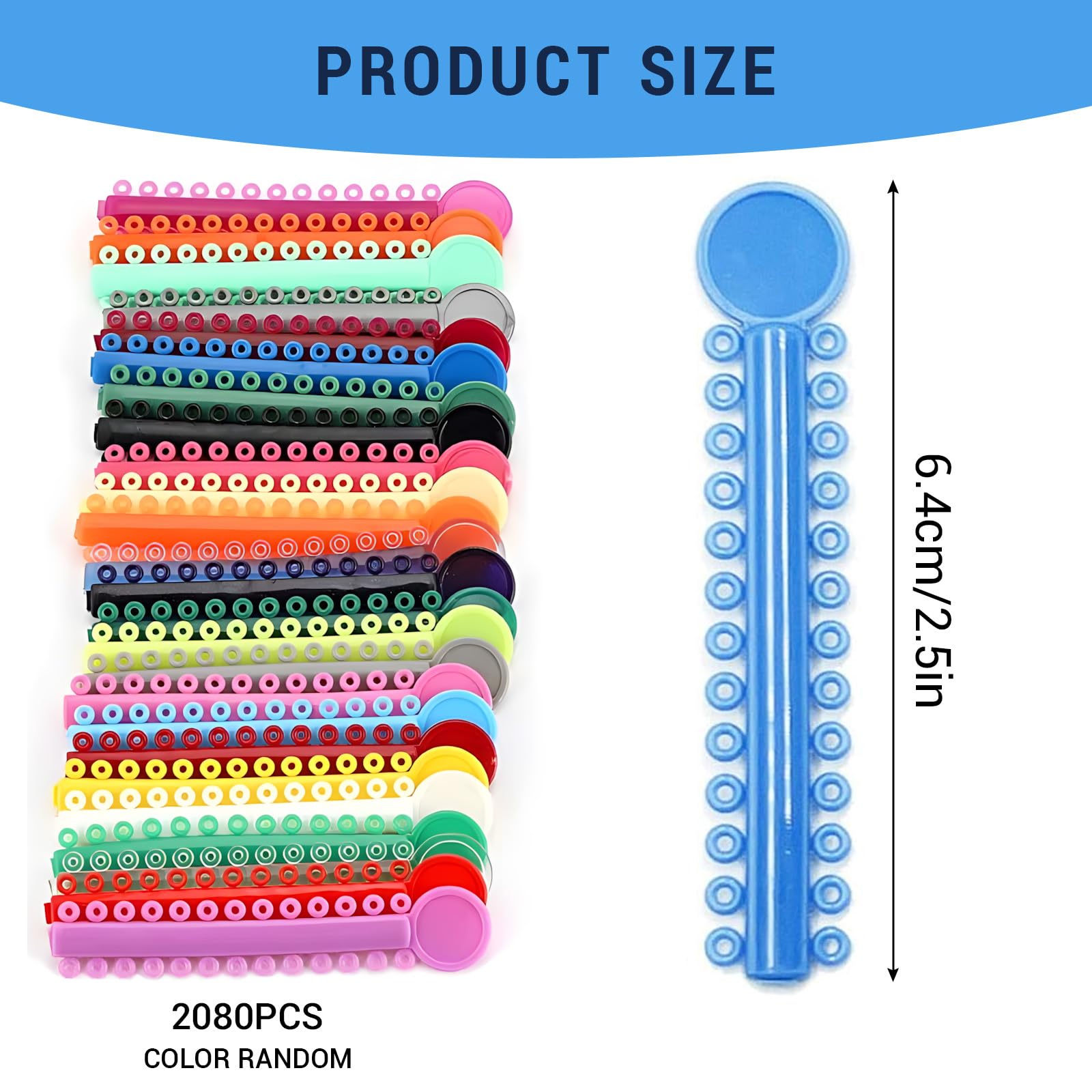 XdealCozyxc 2080 Orthodontic Elastic Bands for Braces (Mixed Colors) - Image 2