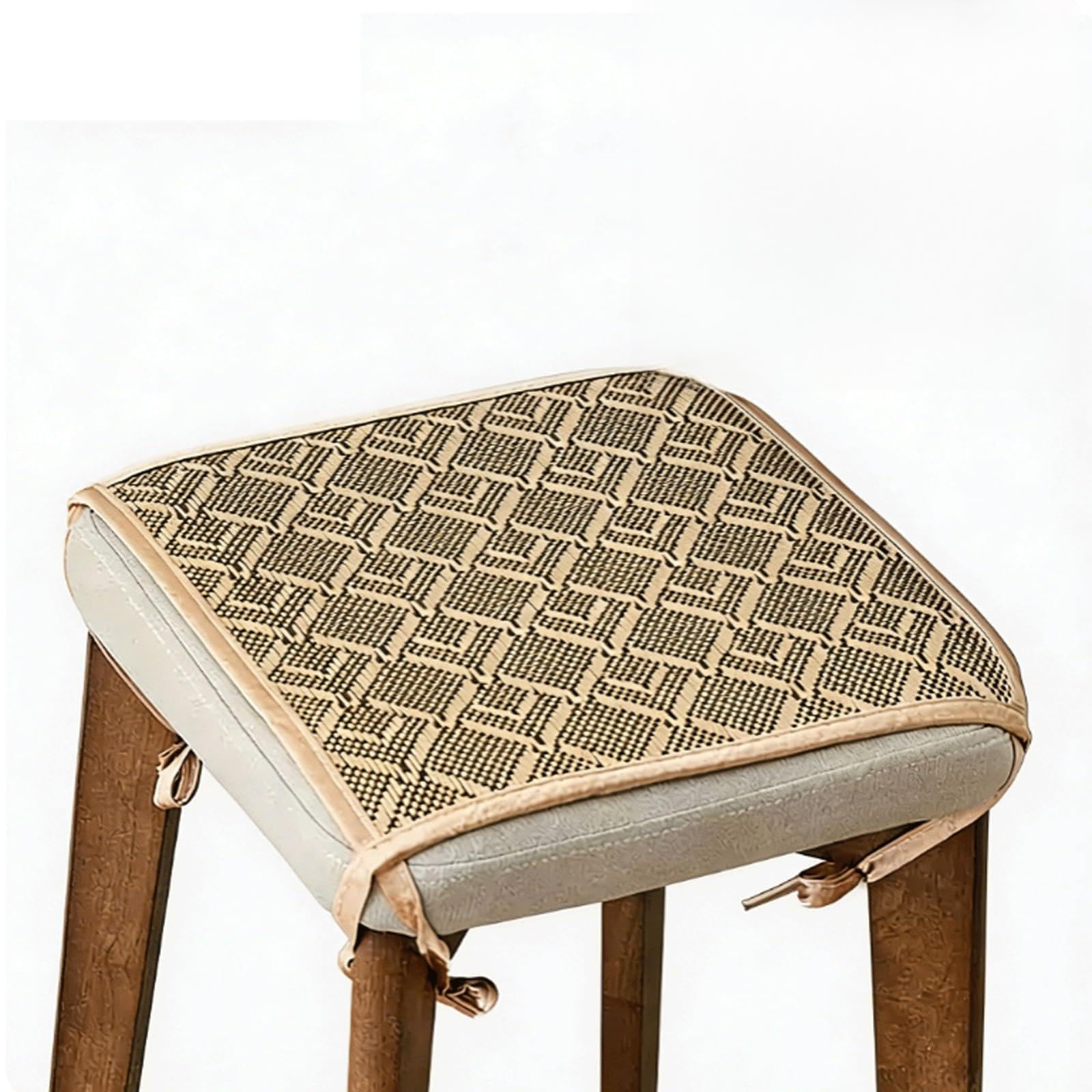 QCKNKMGG Cooling Bamboo Cushion Mat, Cooling Chair Mat Bamboo Seat Cushion Multicolor Multiple Sizes(Beige,45x45cm)