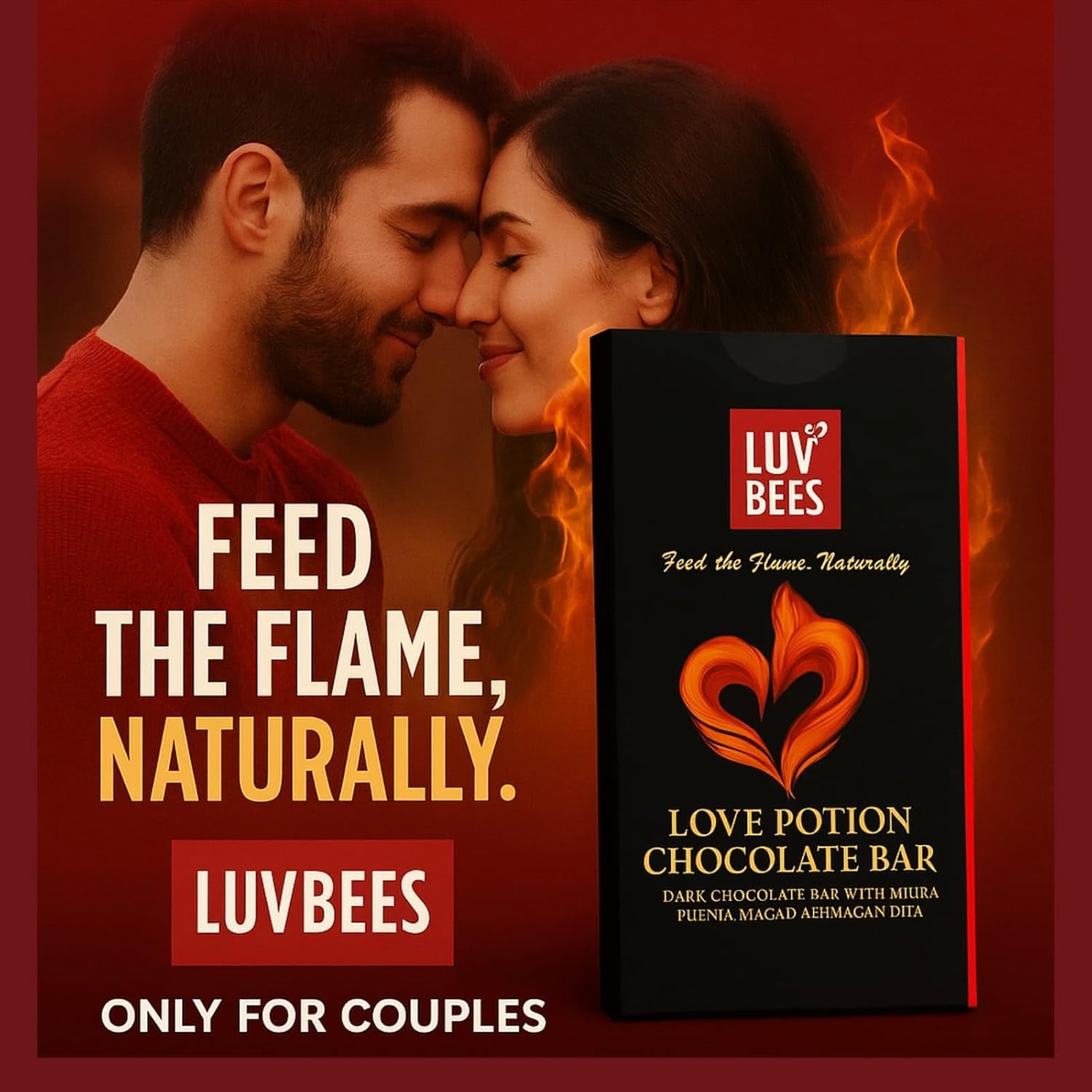 LUVBEES Love Potion Dark Chocolate Bar with Ashwagandha & Maca