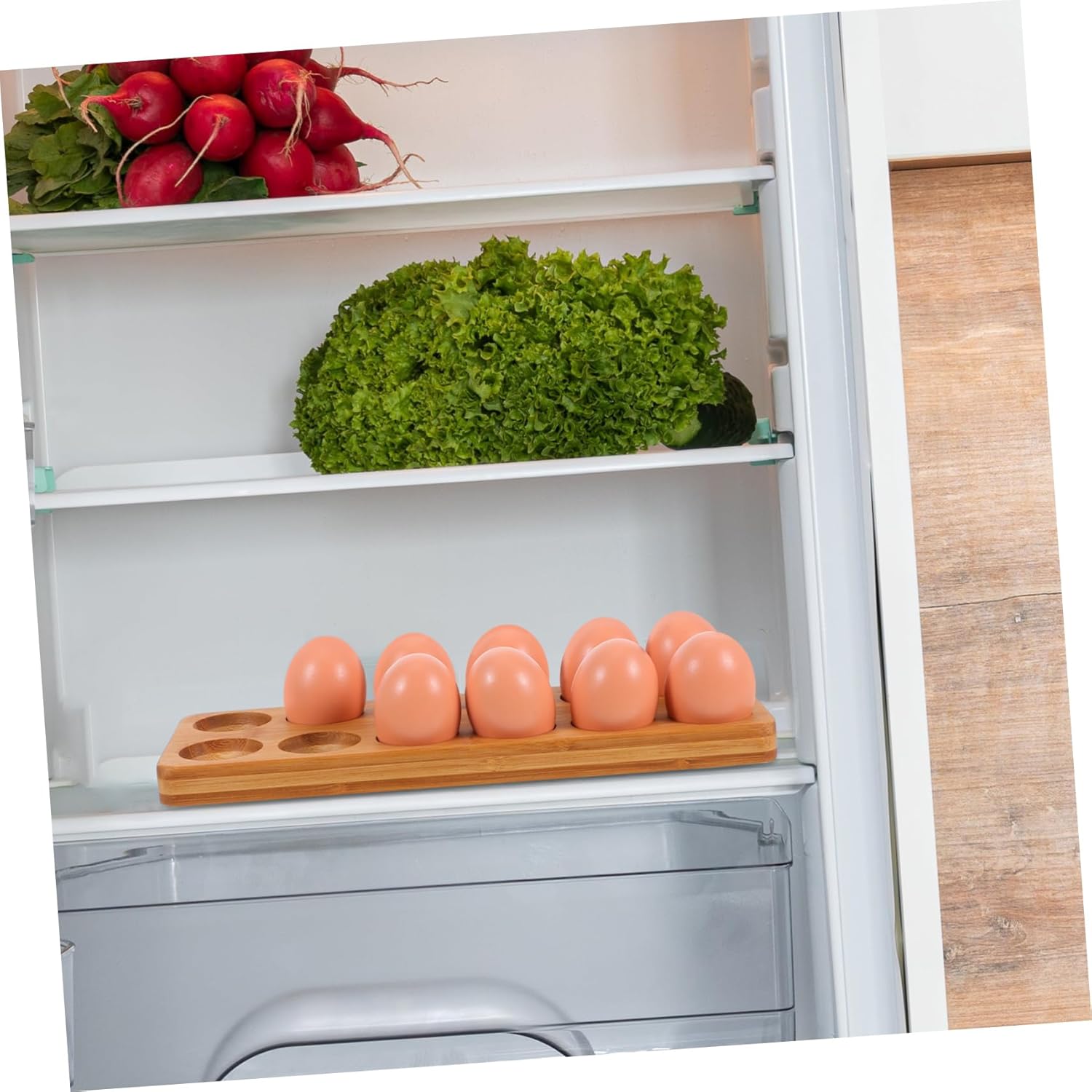 12holes Wooden Holder and Functional Storage for Chicken Eggs for Kitchen Countertops and Refrigerators Organized Display and Efficient Space Utilization