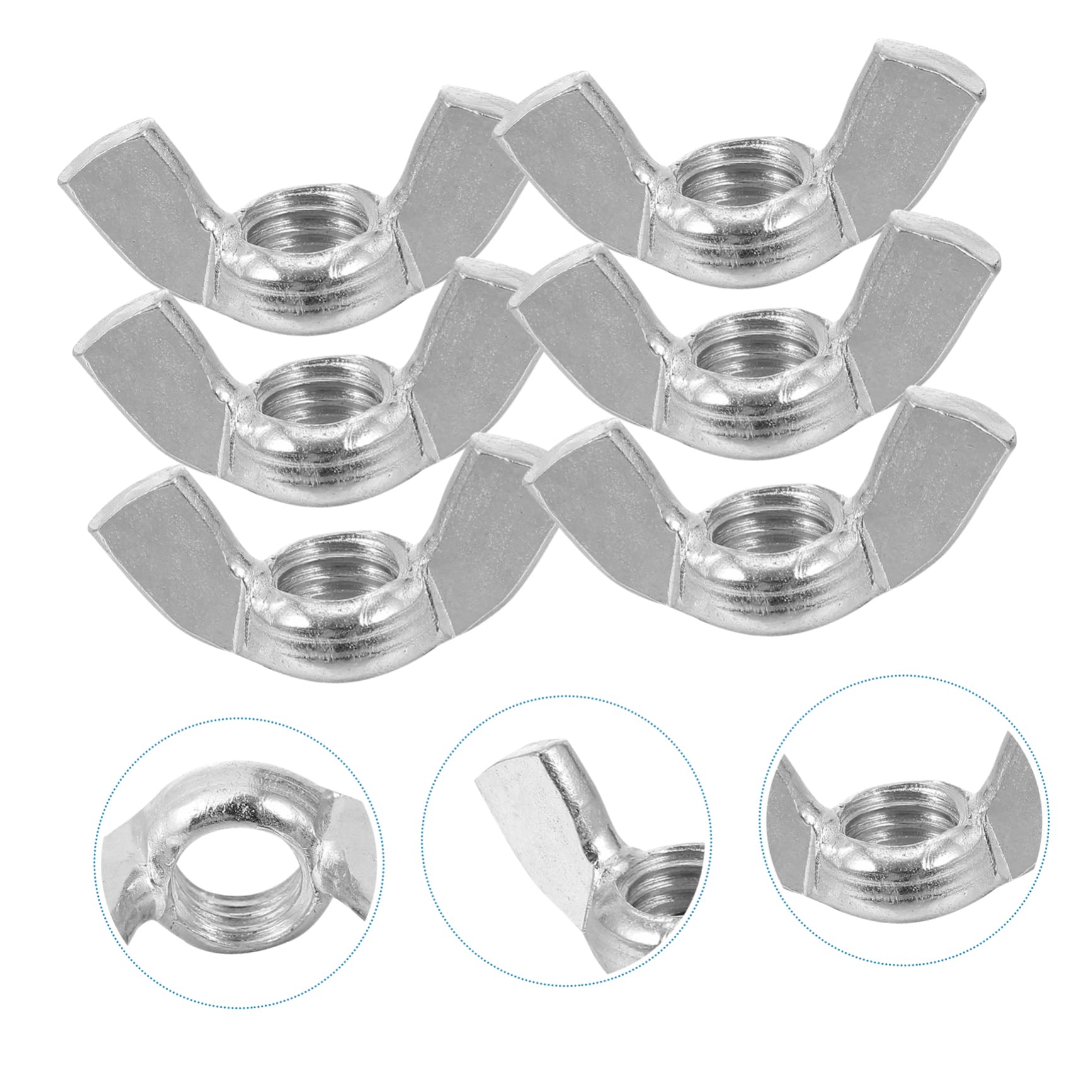 KICHOUSE Versatile Goat Horn Shaped Nuts 60pcs Stainless Nuts for Professional Use