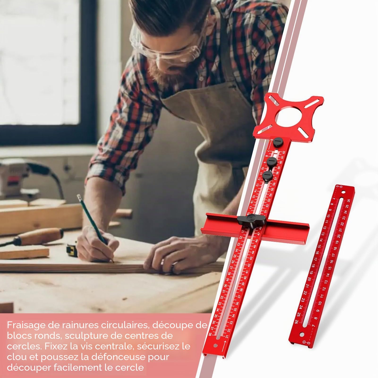 Support pour rainures de fraisage, 4 en 1 Support pour rainures de fraisage Métrique pour fraiseuse Kit de fraisage circulaire pour outil de fraisage (support pour rainures de fraisage