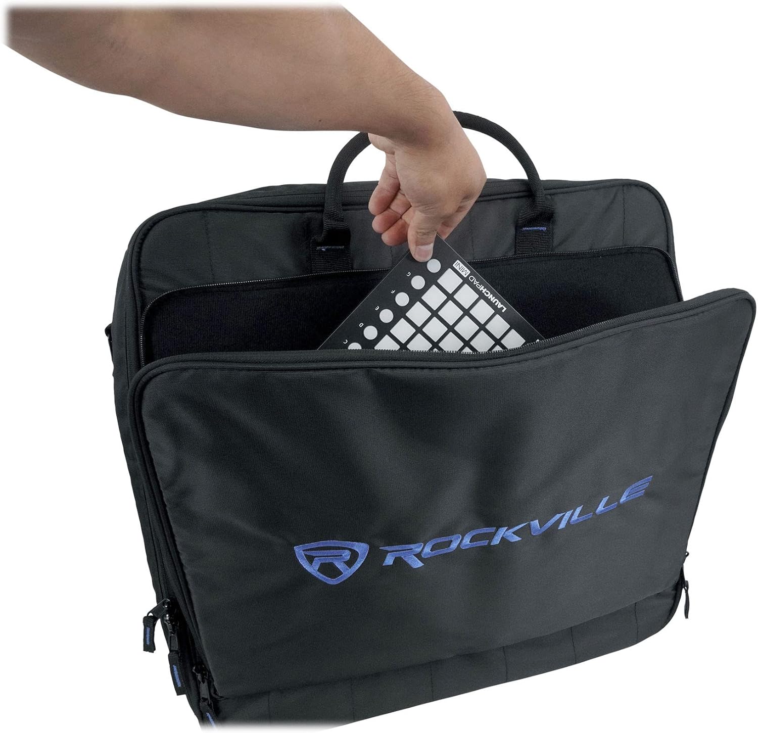 Rockville MB2020 DJ Gear Mixer Gig Bag Case, 20.5" x 20.5" x 6", Dual Foam Padding, Rugged Nylon, Lockable YKK Zippers, for DJ Mixers and Controllers