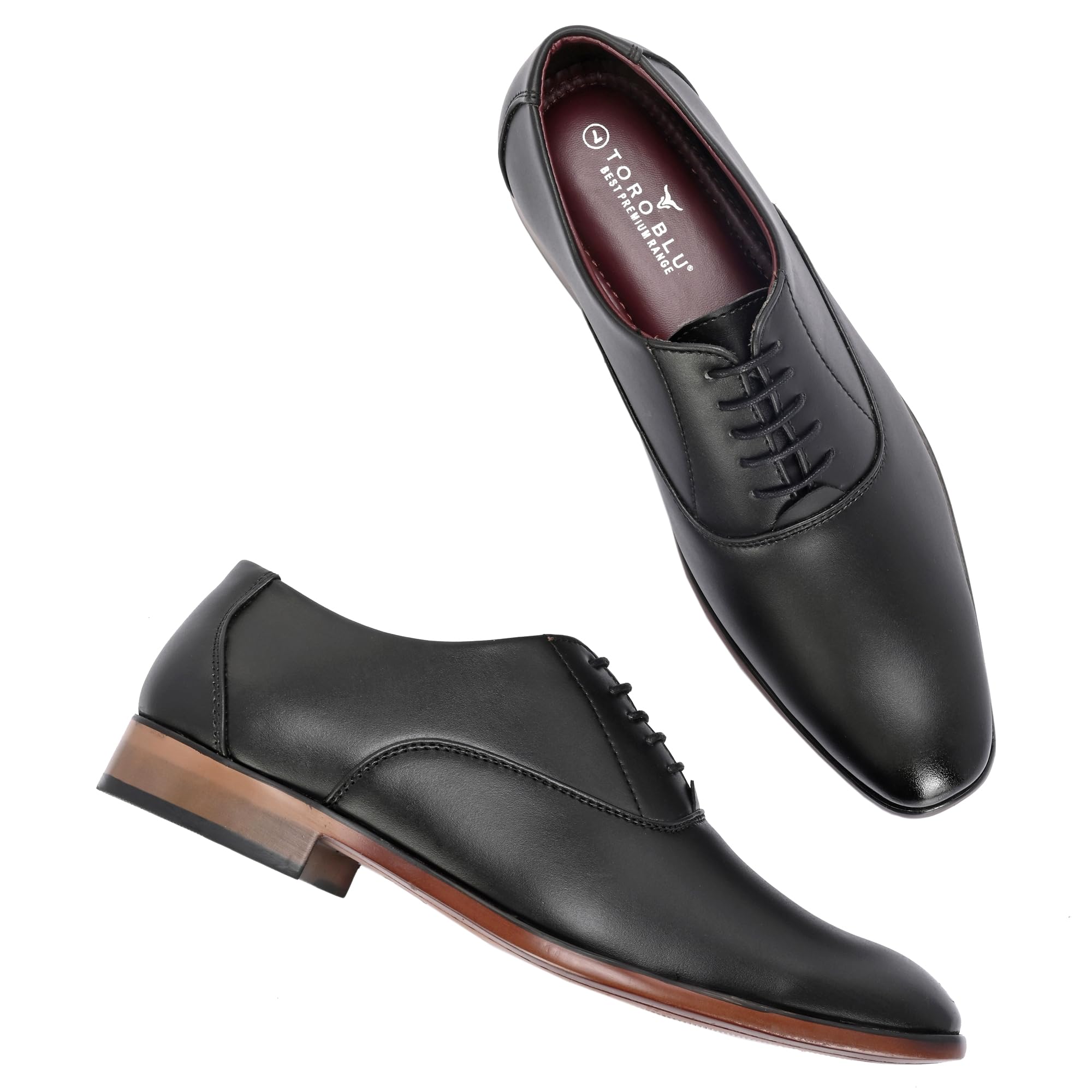 Toro Blu Mens Leather Office Formal Wrinkle Free,Shoes (Black, Numeric_6) (B0CDC754VJ) Amazon Price History, Amazon Price Tracker