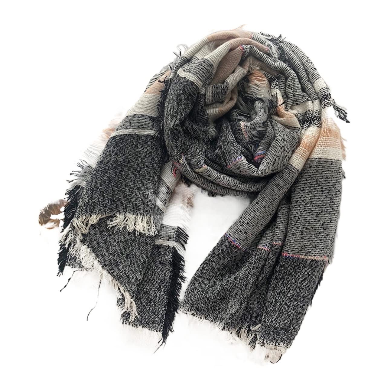 Bufanda Chal Bufanda de tela escocesa de invierno estilo unisex bufandas de invierno ropa de algodón lana larga mujer bufandas chal envoltura moda tela escocesa hombres bufanda suave cálido Suave y Cá