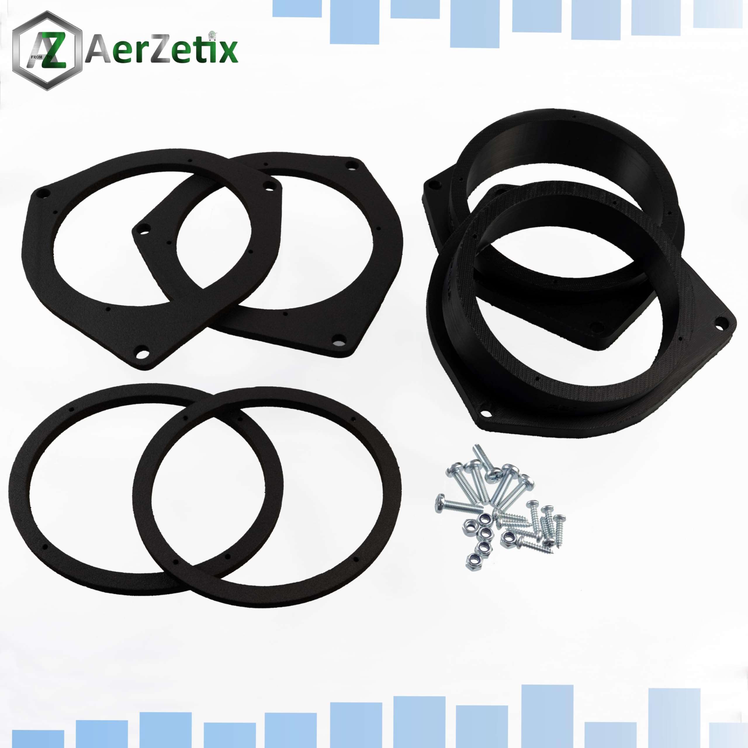 AERZETIX Kit de 2 adaptadores para Altavoces Ø100 mm Compatible con Opel Astra H Corsa D Zafira A et B Fiat Grande Punto(199) EVO Bravo II Fiorino Qubo Alfa Romeo Mito