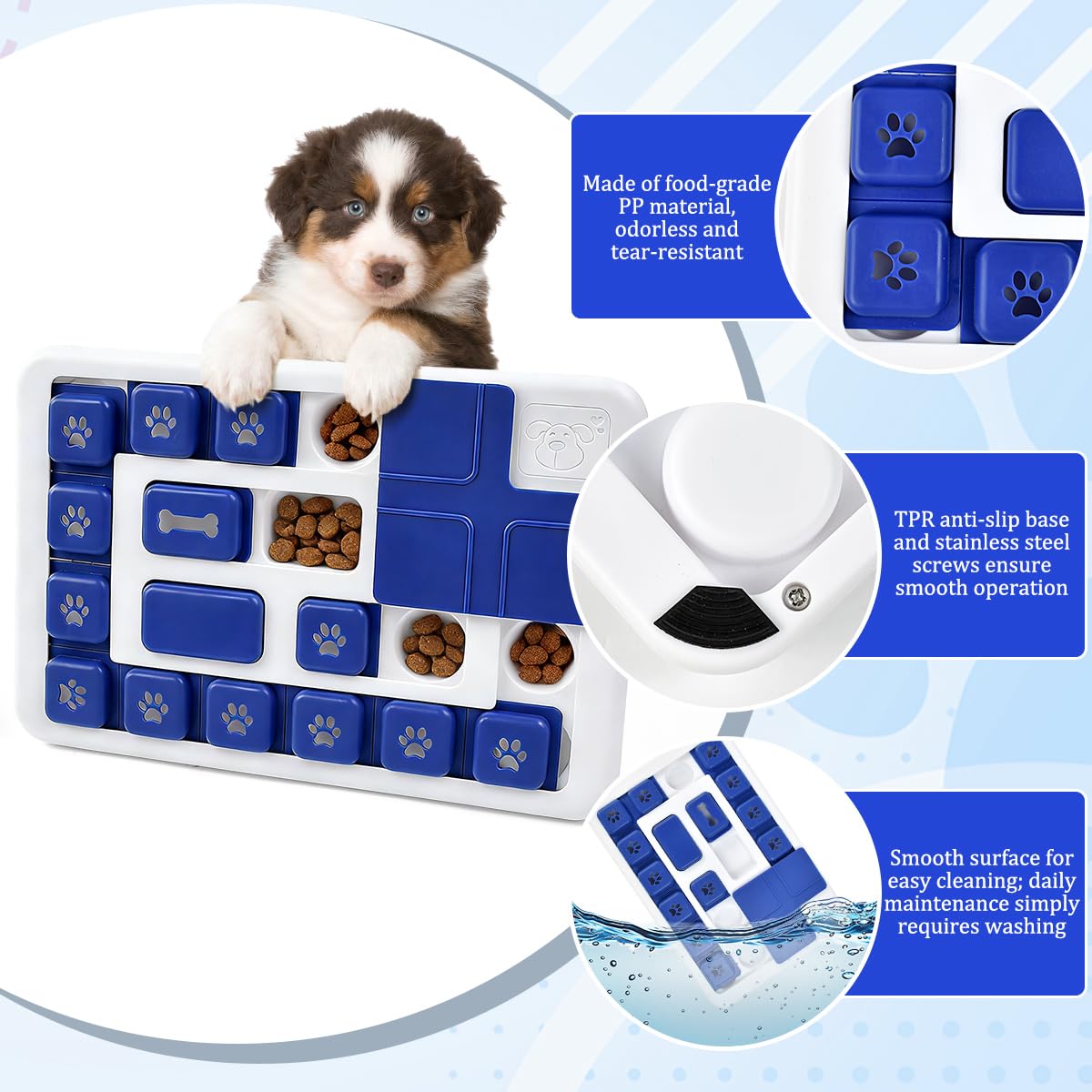 Giocattoli Puzzle per Cani, Giocattoli di Intelligenza per Cani di Livello 2 in 1 Giochi per Cane Interattivi Giochi Interattivi per Cane Mangiatoia Intelligenza Ciotola per Animali Domestici
