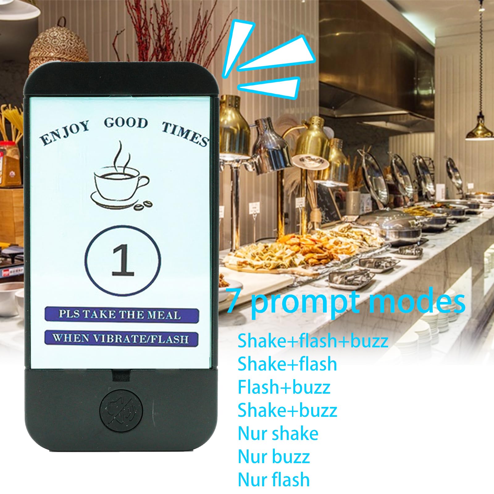 Système de Bipeur, Bipeur Restaurant,600M,7 Modes d'Appel, Étanchéité IP67, 36H de Veille,Bipeur pour Centre de Restauration, Aire de Jeux, Centre Commercial (16 Bipeur)