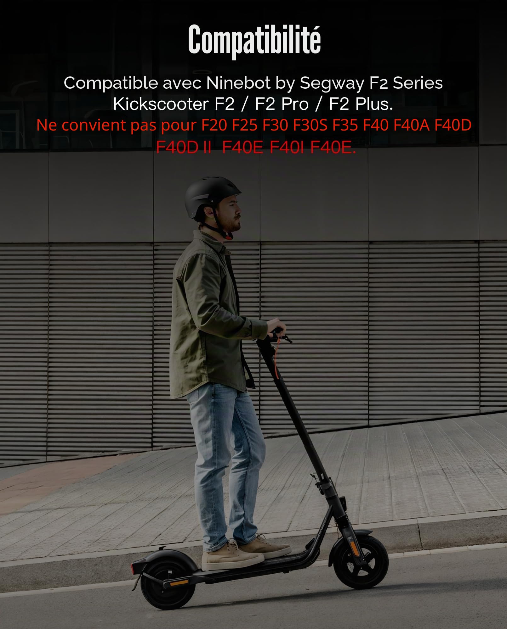 Assemblage de roues avant 10 x 2.5 compatible avec Segway Ninebot F2 Plus et Pro
