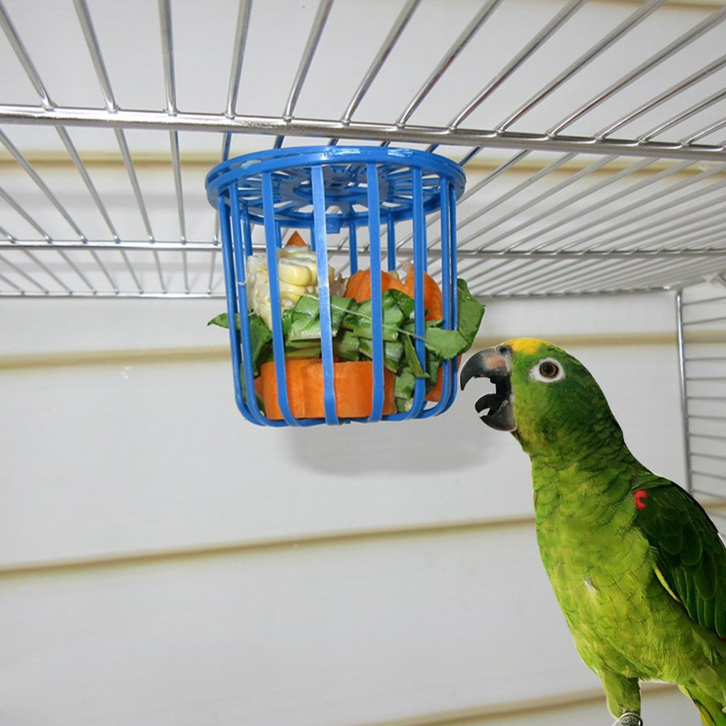 Unique Parrot Bird Cage Hanging Feeder, Fruit Vegetable Holder Cage Hanging Basket Foraging Toys Hot Stylish and Populardurable