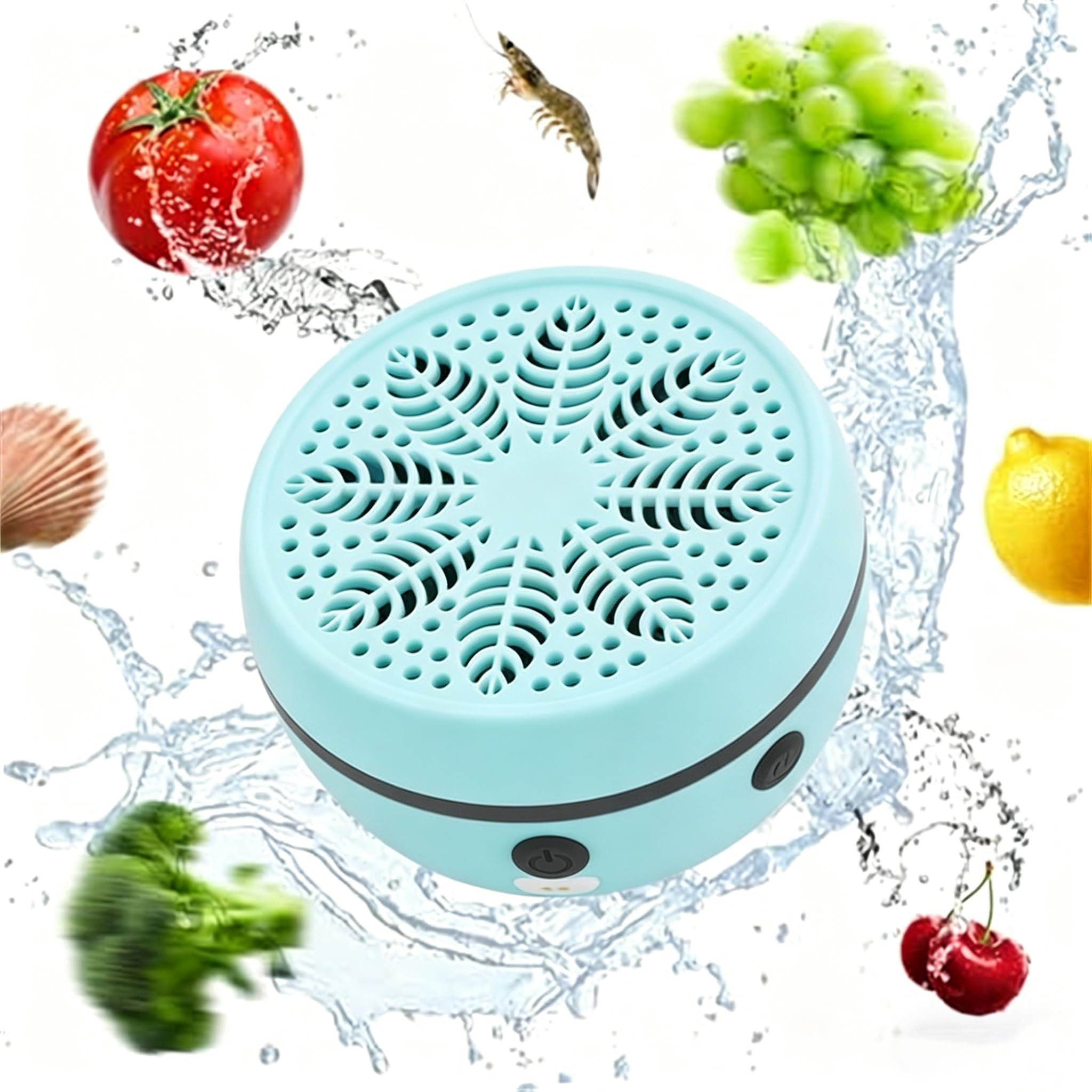 Automatic Fruit Cleaner, Fruit & Vegetable Washers, Rechargeable Fruit Washing Machine, Waterproof Fruit and Veg Cleaner, Food Purifier Durable | Kitchen Tool, for Grains Meat Seafood (Sky Blue) — view 6