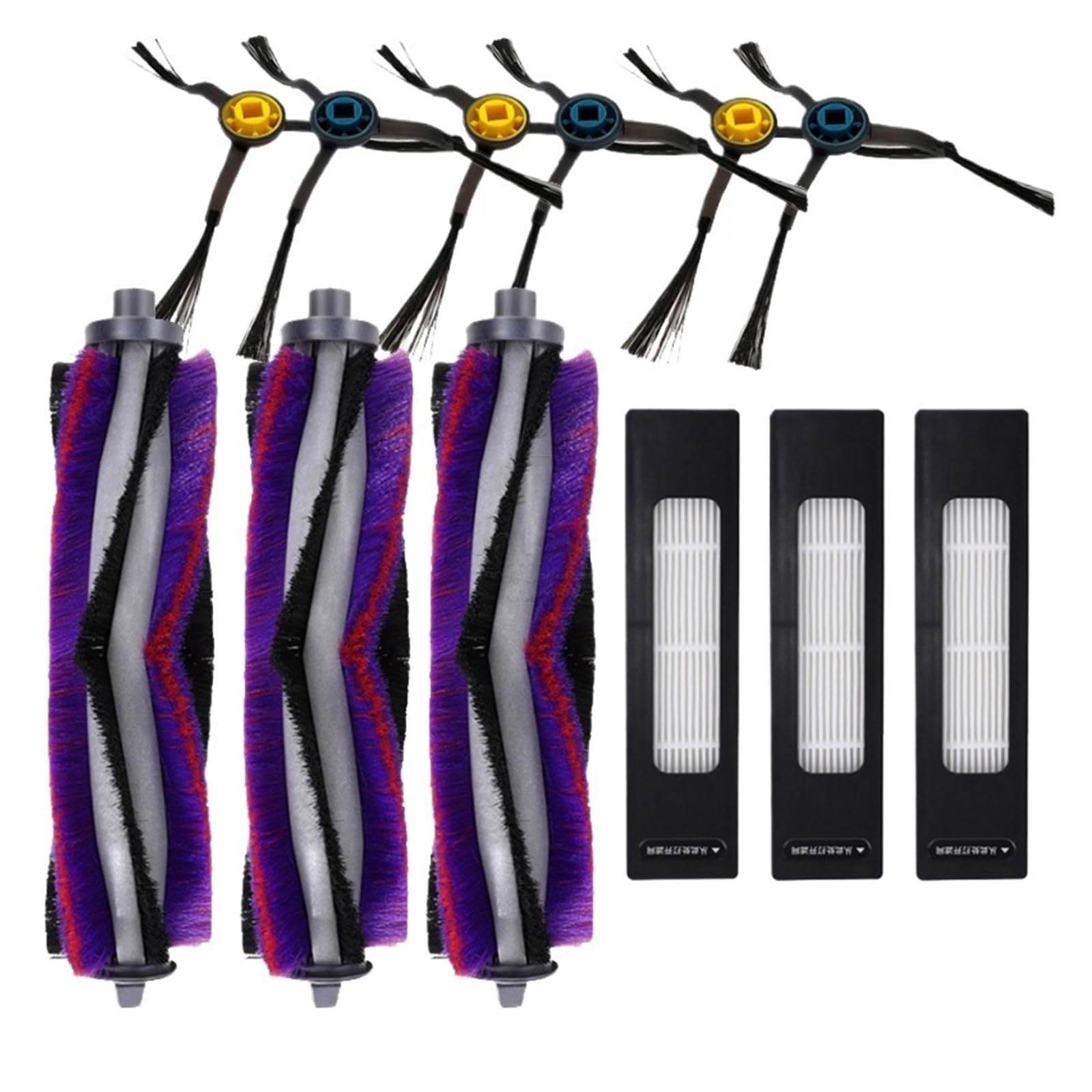 Zubehör for Roboterstaubsauger. Kompatibel mit Midea. M7 M7 Pro S8 S8+ Staubsauger-Ersatzbürste, HEPA-Filter, Verbrauchsmaterial(A. 12 pieces)