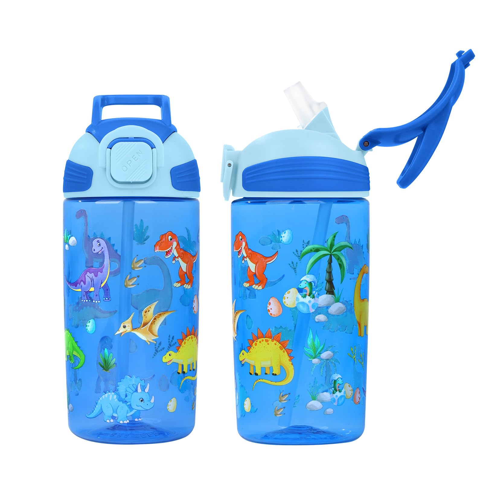 alldomess 550ml Tritan Kids Water Bottle, BPA Free Leak Proof Children Water Bottle with Straw and Handle for Girl, Easy Clean, Safe for School Travel Sports