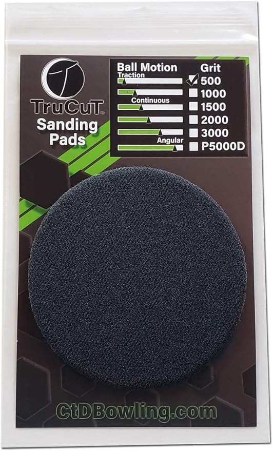 TruCut Sanding Pad 500 Grit 5" Diameter Sanding Pads Made for Bowling Balls