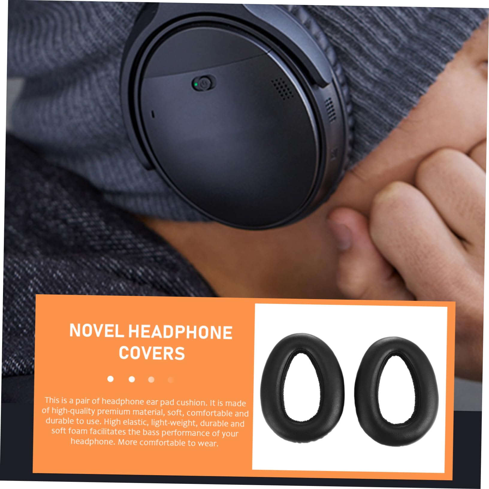 Mikikit 3pares Almohadillas De Repuesto para Auriculares y Material Aislante De Ruido Fácil Instalación Compatibles con Auriculares De Sonido Estéreo