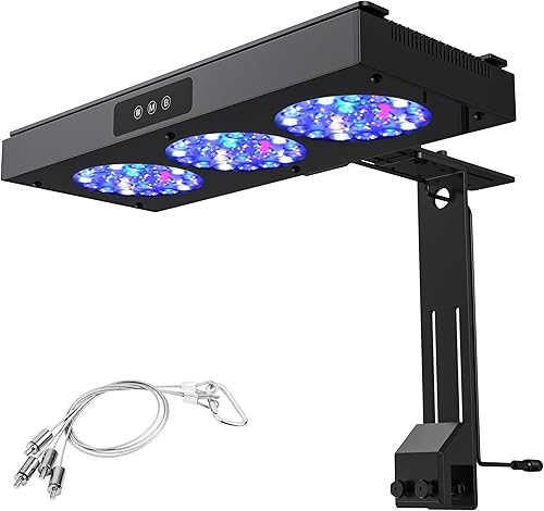 NICREW luz del arrecife del acuario LED de 150W, LED marino del espectro completo de Dimmable para los tanques de peces de coral de agua salada