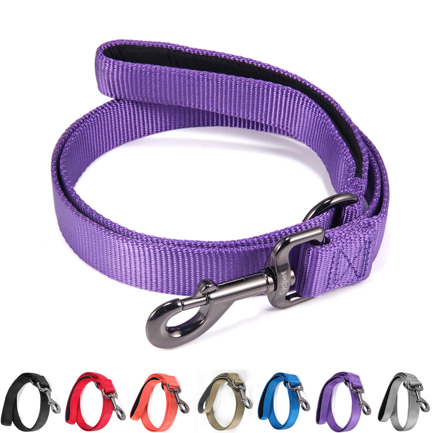 Cyclpet Advanced 4 Feet Dog Leash with Soft Padded Handle -Sturdy Nylon Leads for Small Medium Dogs Walking,Training,Hiking,Jogging,Camping,etc...(
