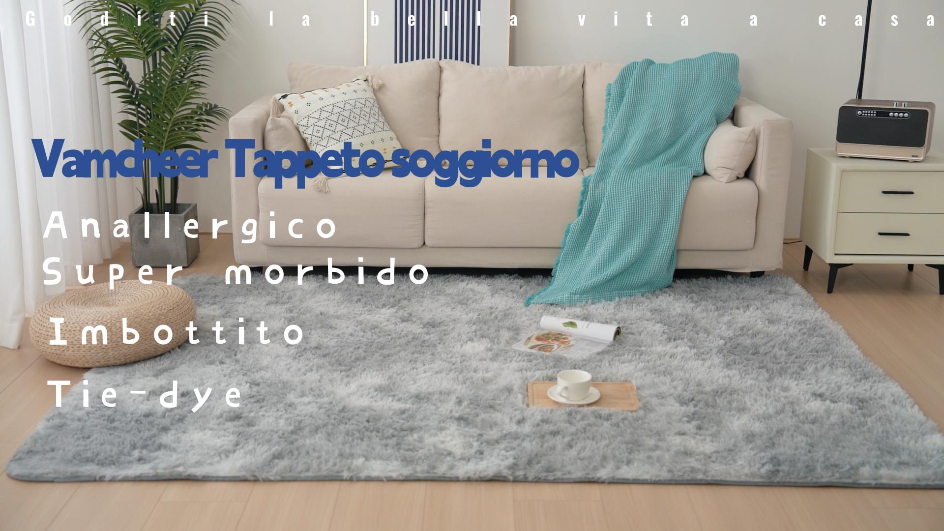 Tappeto Peluche Moderno 120x160 Cm - Antiscivolo, Lavabile, Per Salotto O Camera, Grigio Chiaro - Foto 11