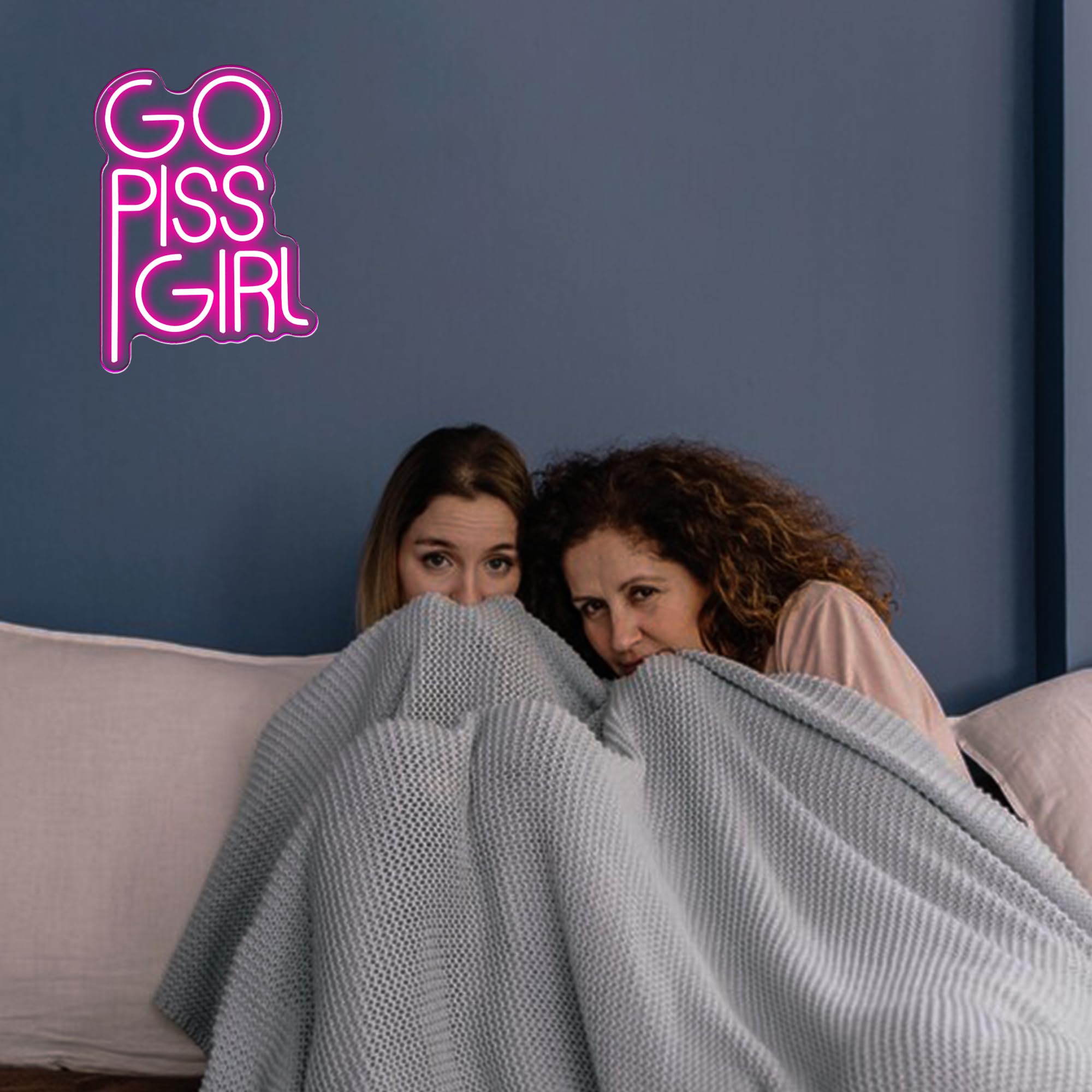 Go Piss Girl - Letrero de neón rosa regulable LED moderno para pared, decoración estética, arte de cultura pop, divertido letrero para bar, dormitorio, decoración de cumpleaños (14.5 x 10.6 pulgadas)