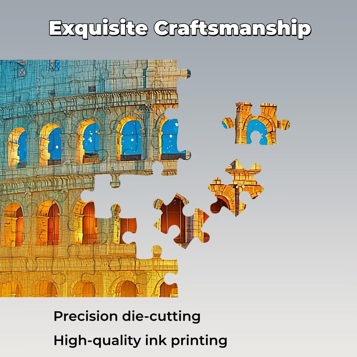 Puzzle 1500 Pezzi Roma, Puzzle Colorato, Puzzles in Legno, 87x57cm -1464