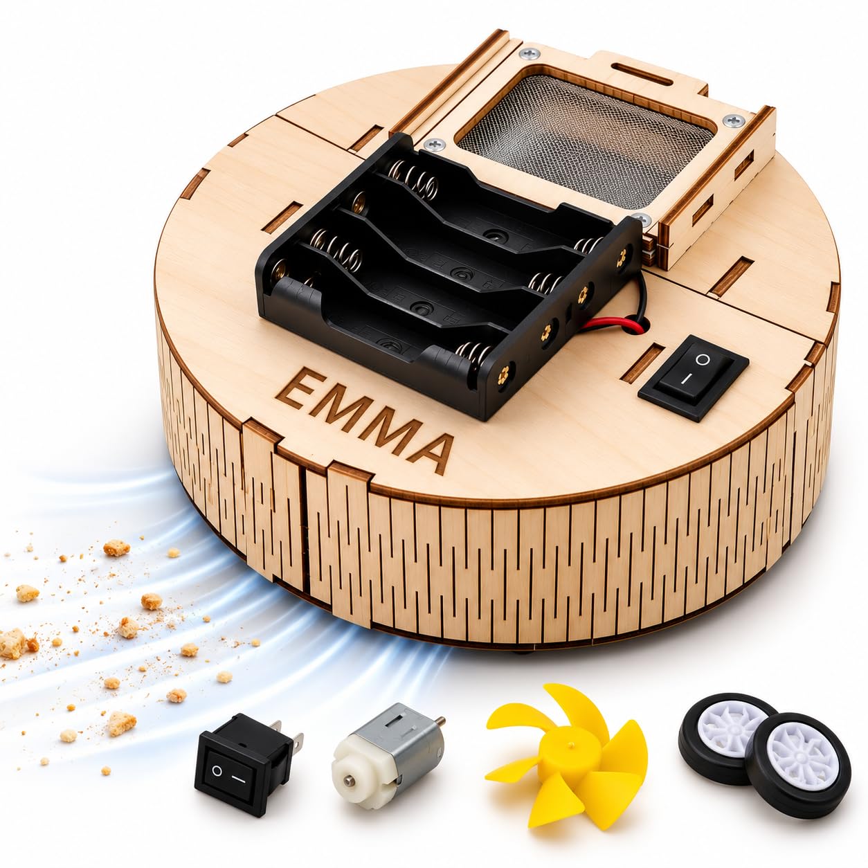 Kitsville Personalizable DIY Robot Vacuum STEM Kit – Build Your Own Smart Vacuum Robot, Robotics & Engineering Project view 1