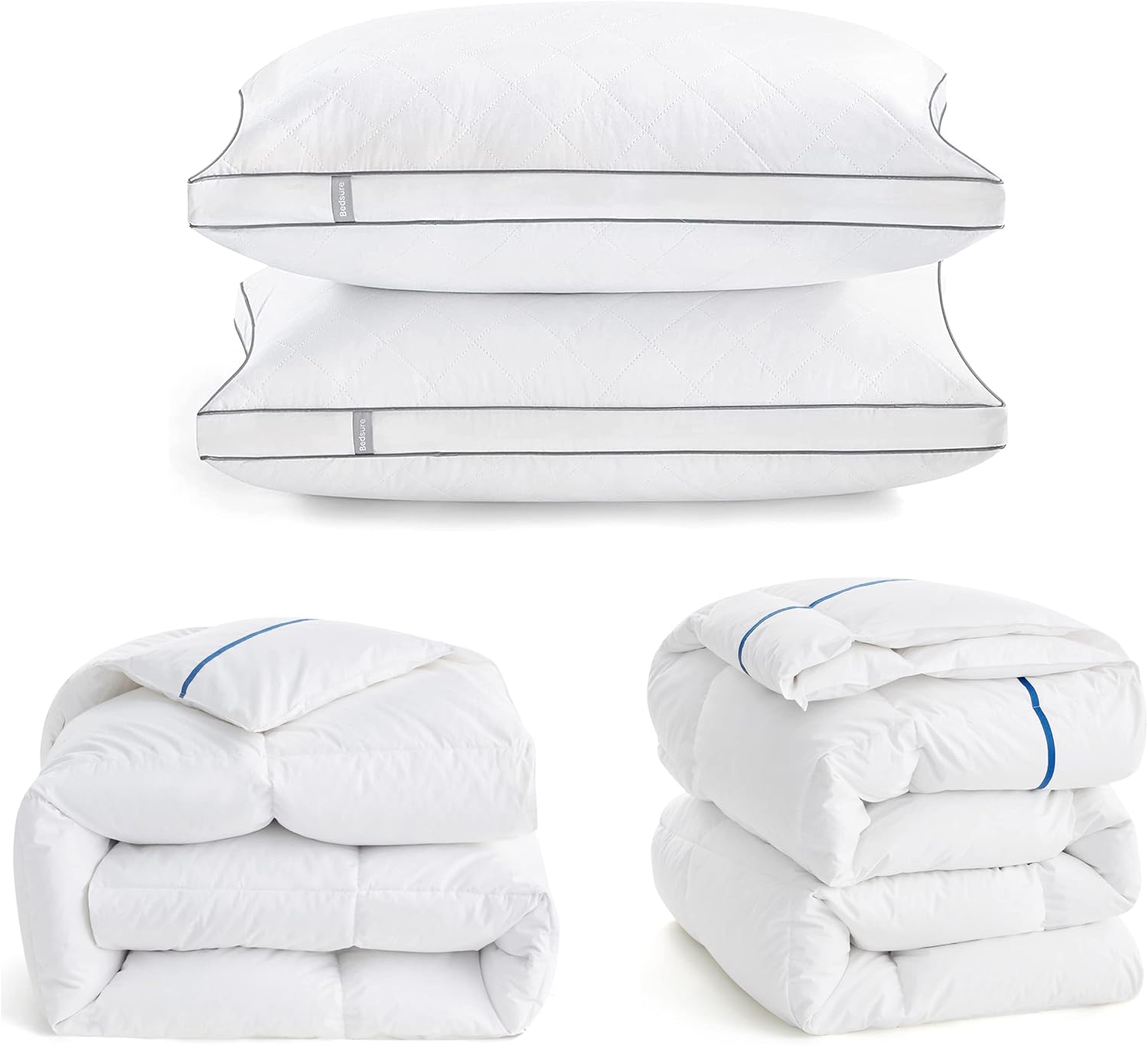 Bedsure Feather Down Pillows Queen Size Set of 2 + Down