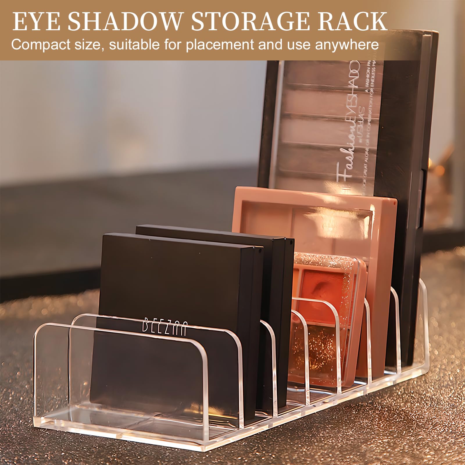 Organisateur De Maquillage Transparent 2 Pièces - 3 Et 7 Compartiments, Pour Poudres, Fards, Vernis, Pinceaux