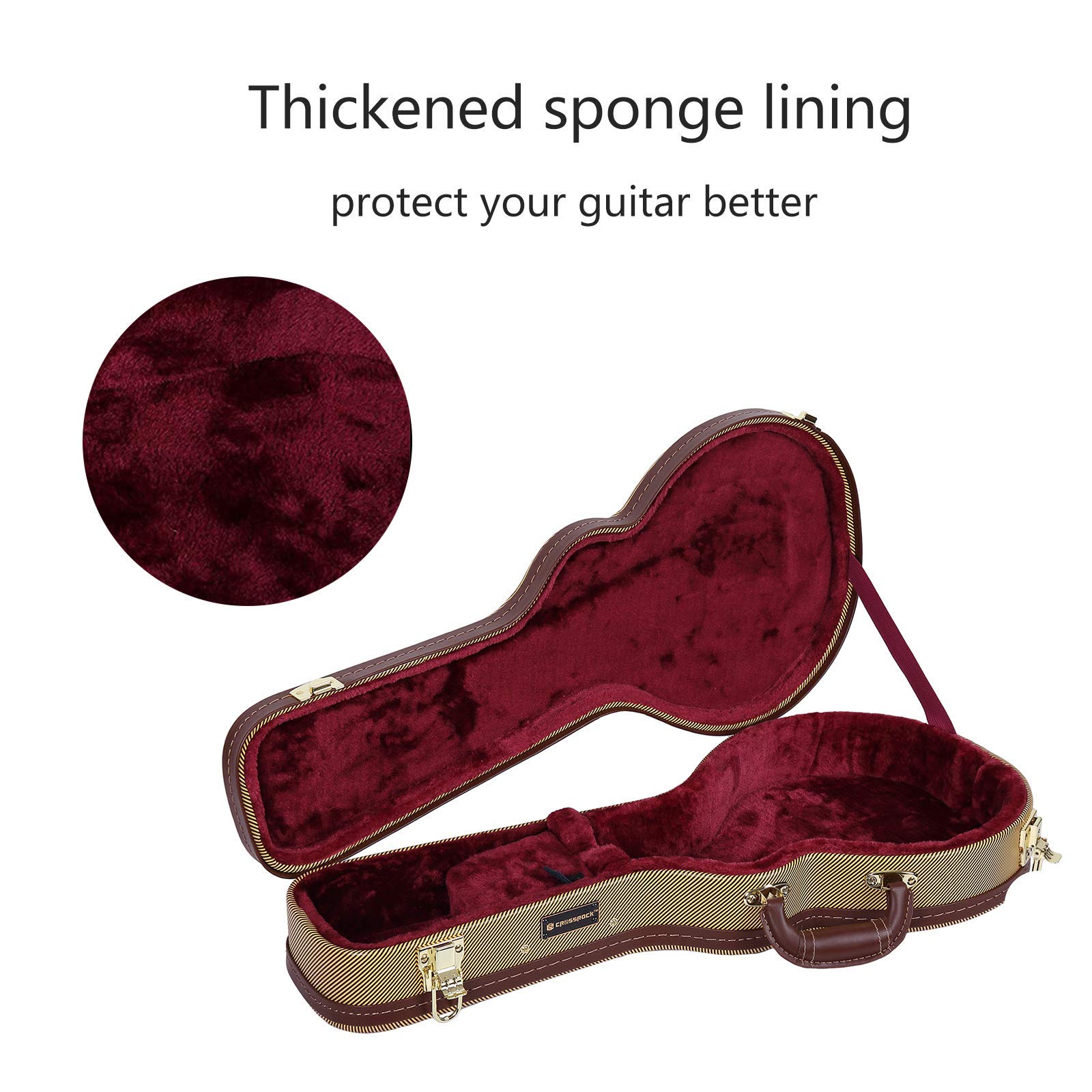 Crossrock, Hartschalenkoffer für F-Style Mandoline, in Vinyl Tweed, (CRW620MFTW)