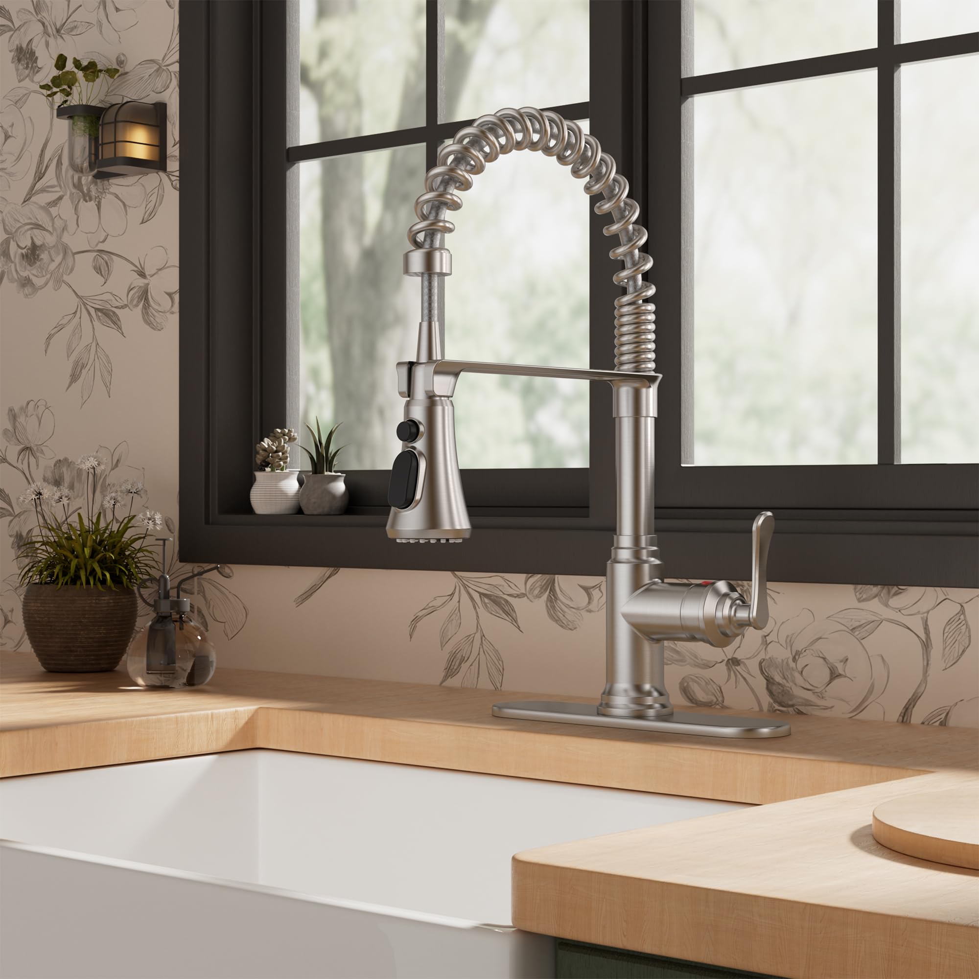 FORIOUS Pull Down Kitchen Faucet - Lead-Free & Durable -23