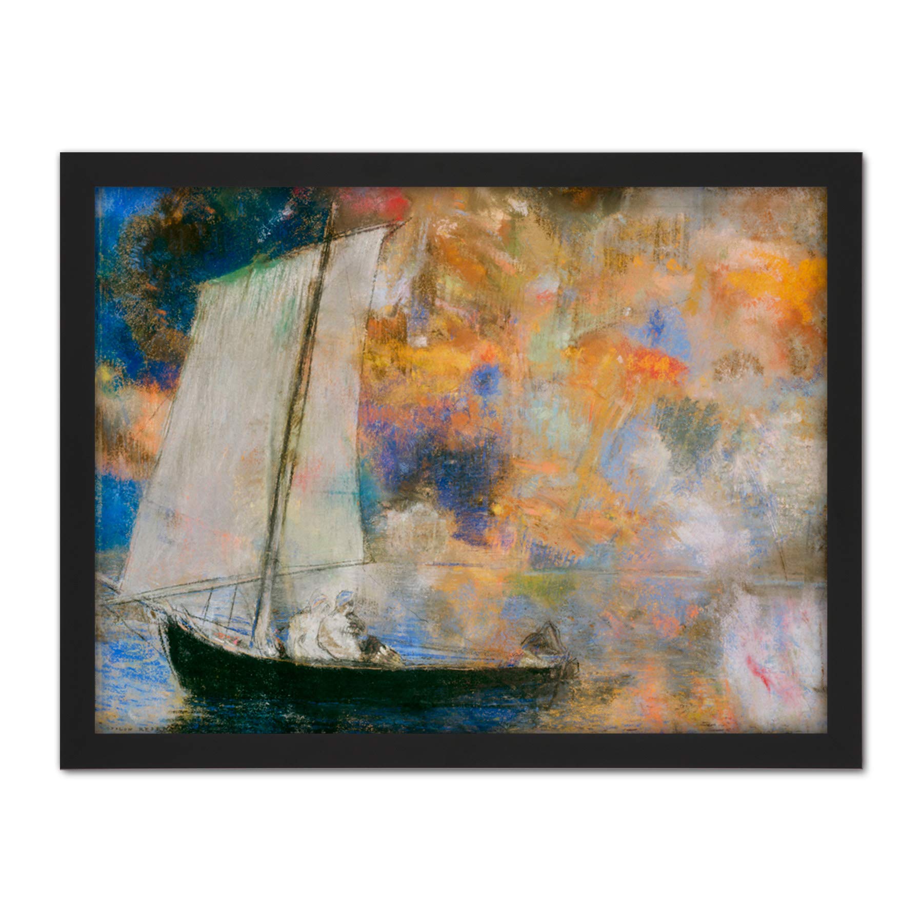 Odilon Redon Flower Clouds Large Framed Art Print Poster Wall Decor 18x24