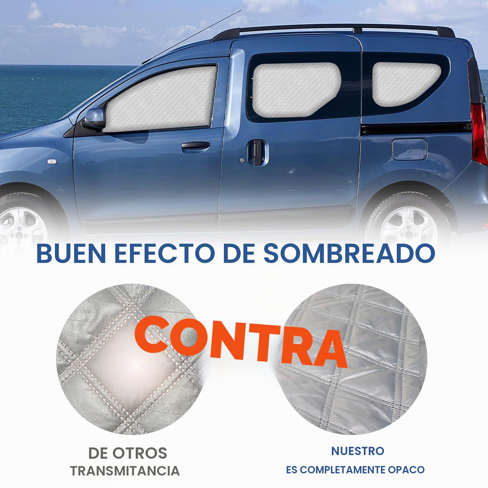 Parasol del Parabrisas Automóvil Reemplazo para Dacia Dokker 2015-2025, 9 Piezas Cabina del Conductor, Cubierta de Parasol Automóvil, Plegable Forro Negro | Cubierta para parabrisas de coche, protección integral, lámina de aluminio, parasol plegable, refl