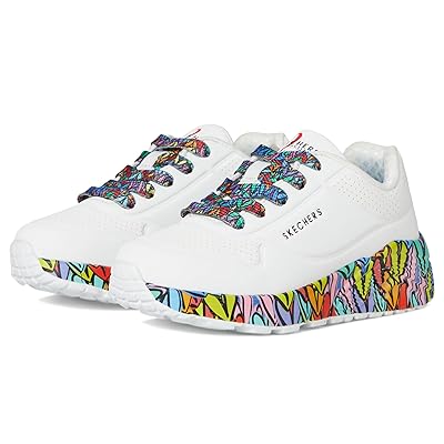 SKECHERS KIDS Uno Lite 314088L (Little Kid/Big Kid) Girls Shoes White/Multi