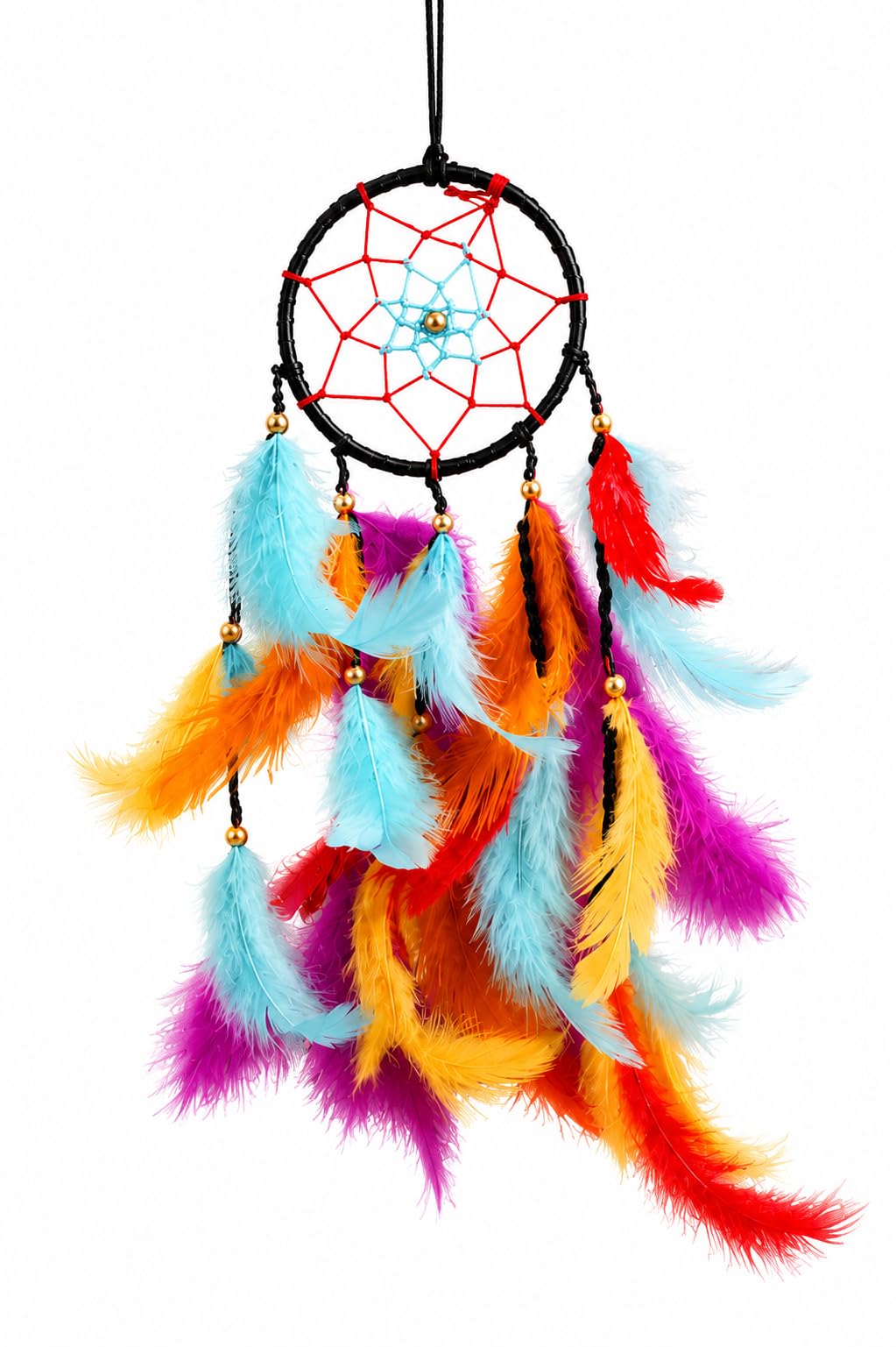 Dream Catcher Car Hanging, Wall Hanging & Home Decor | Handmade Colorful Feather Boho Decorative Ornament for Bedroom & Living Room-image-18