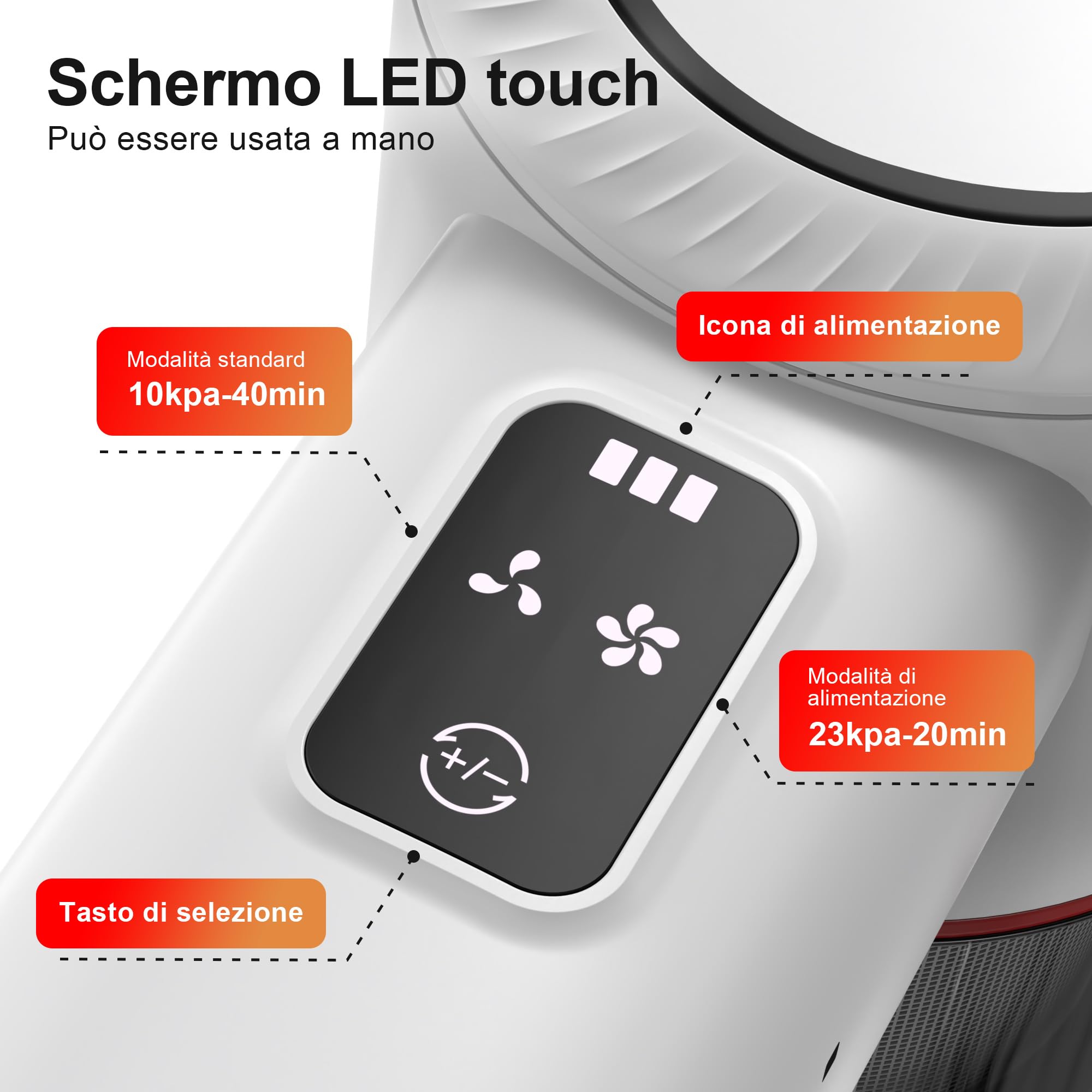 Aspirapolvere Senza Fili Scopa Elettrica - Potente Vacuum Cleaner Senza Filo Ricaricabile Batteria Silenzioso Leggera Scope Elettriche per Pavimenti Tappeti Peli Animali Domestici